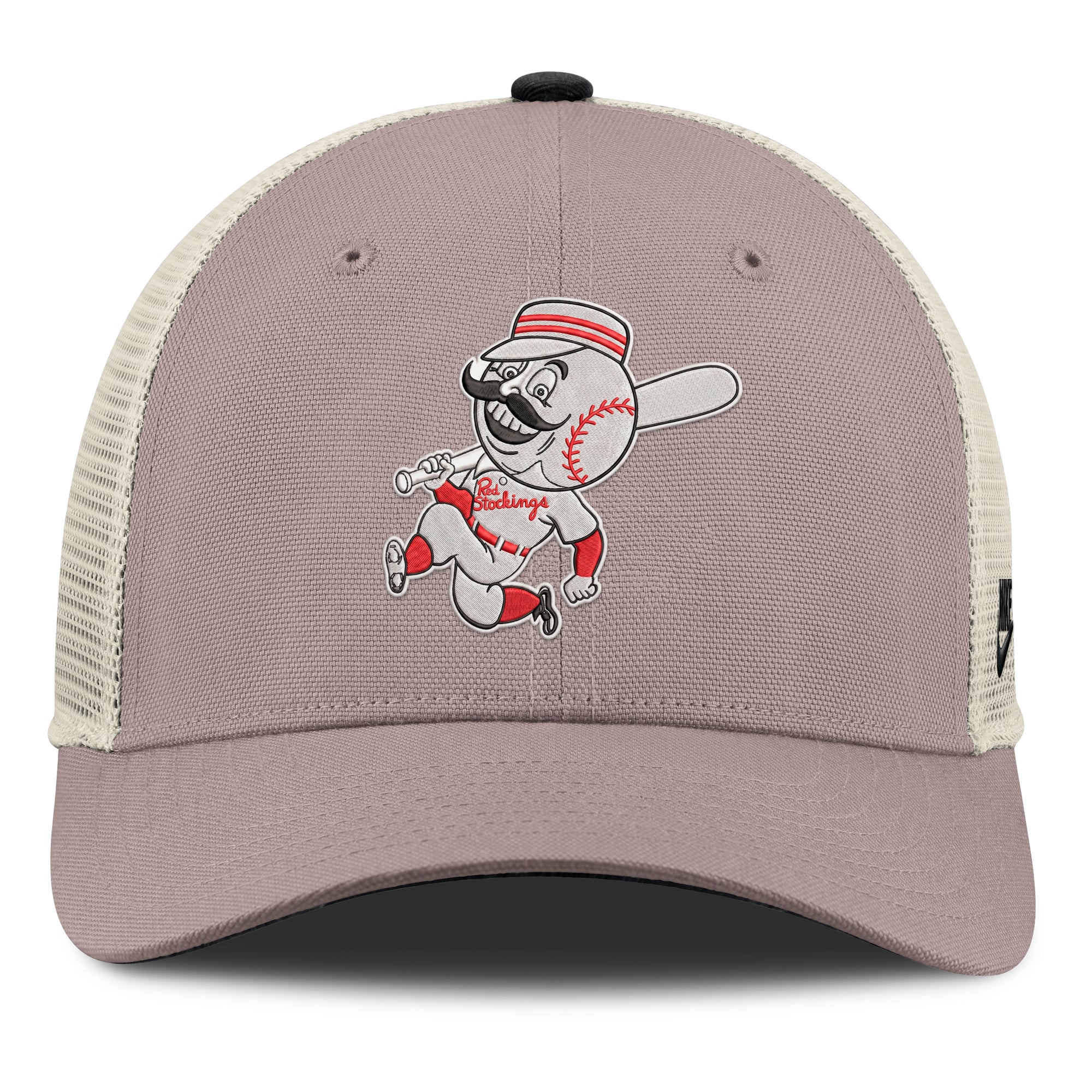 Casquette trucker ajustable Nike kaki Cincinnati Reds Cooperstown Rise pour homme
