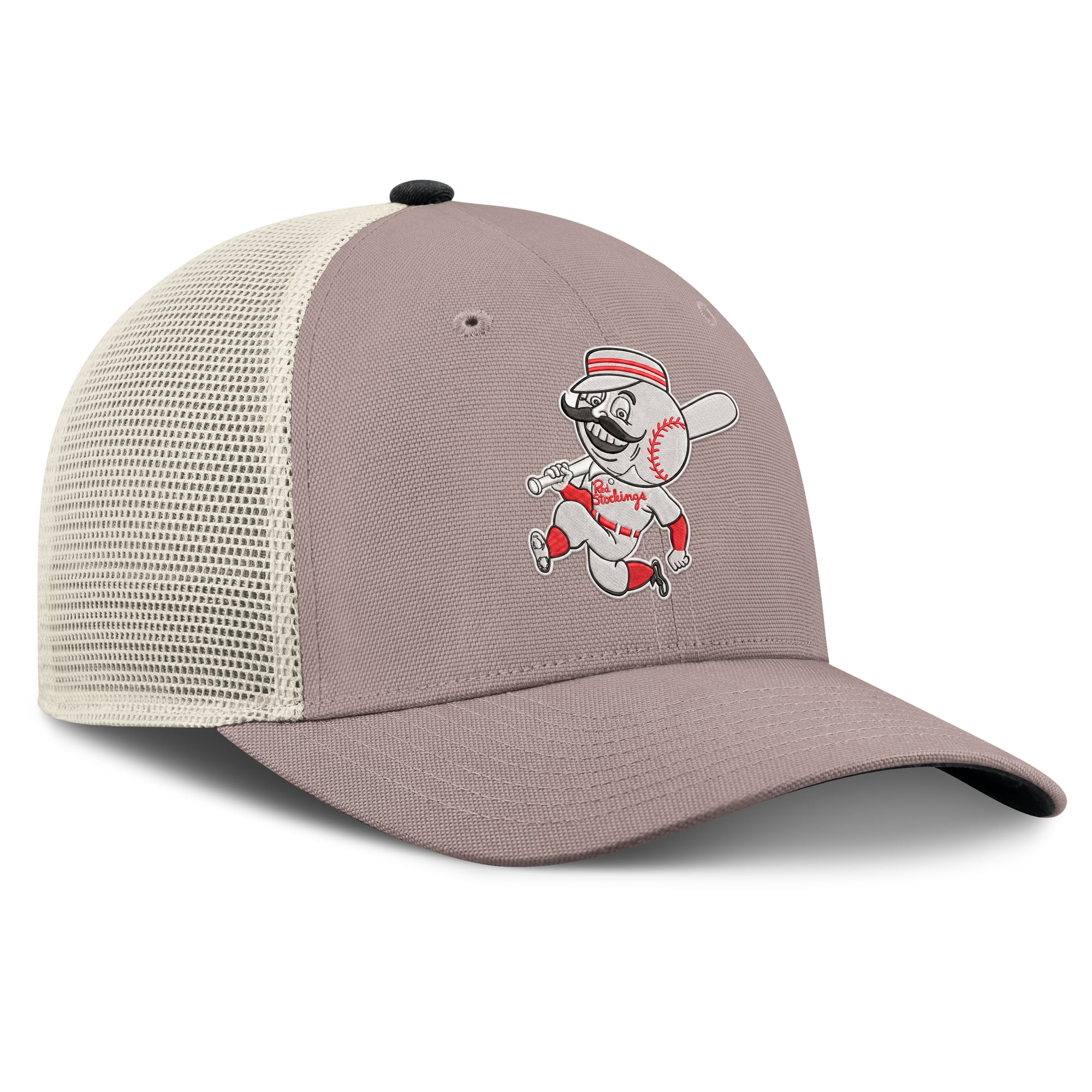 Casquette trucker ajustable Nike kaki Cincinnati Reds Cooperstown Rise pour homme