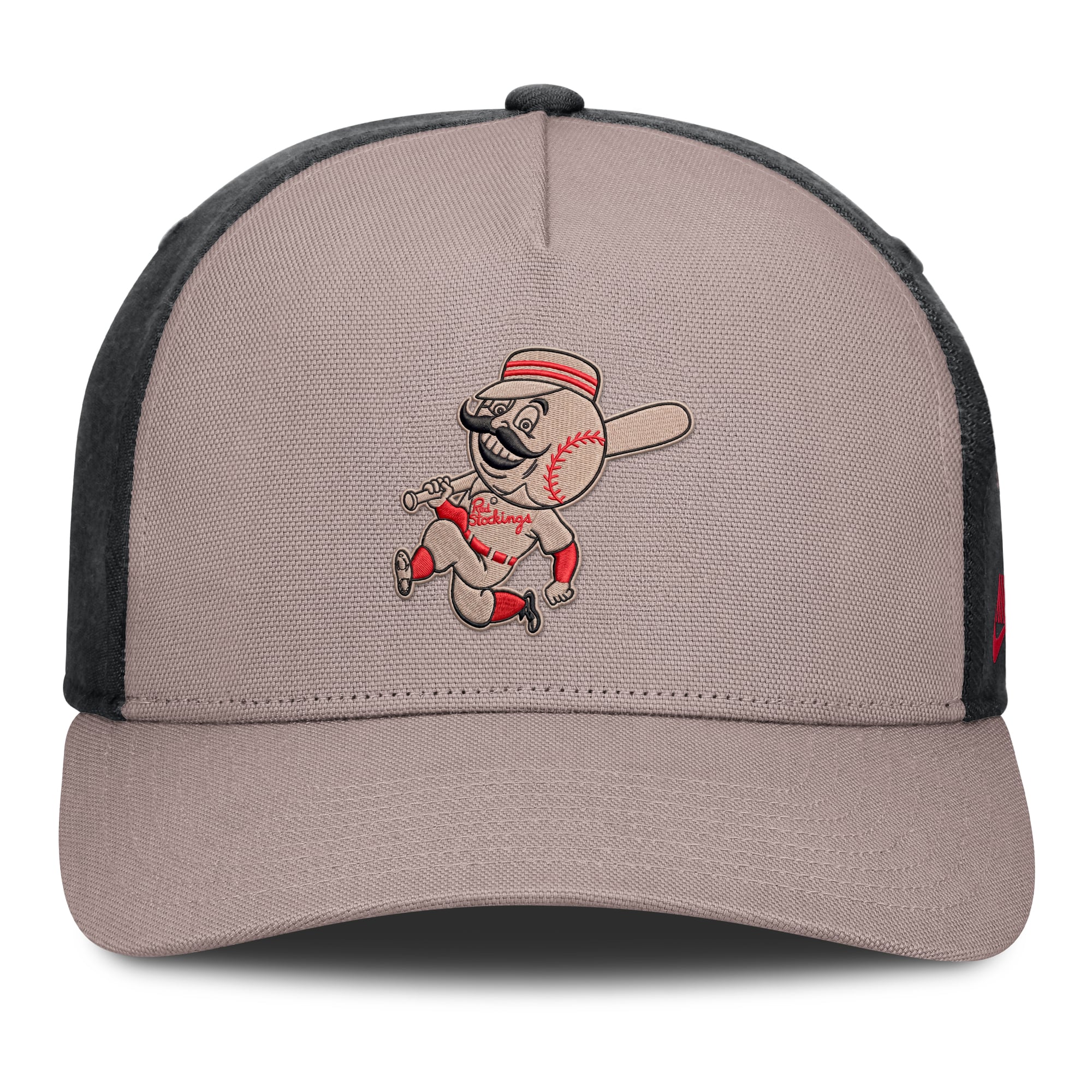 Casquette ajustable Nike Cooperstown Rise pour homme, marron clair/noir, Cincinnati Reds