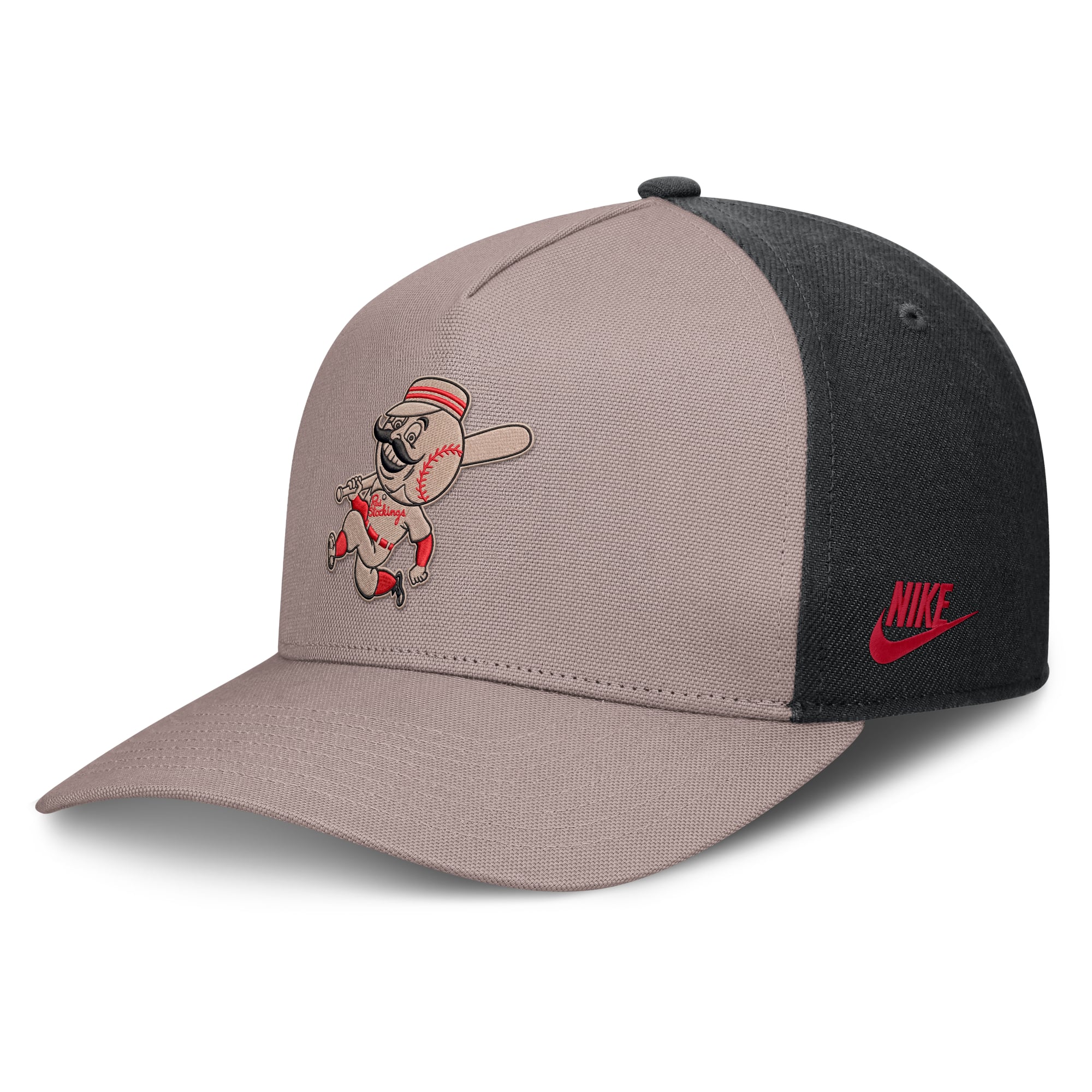 Casquette ajustable Nike Cooperstown Rise pour homme, marron clair/noir, Cincinnati Reds