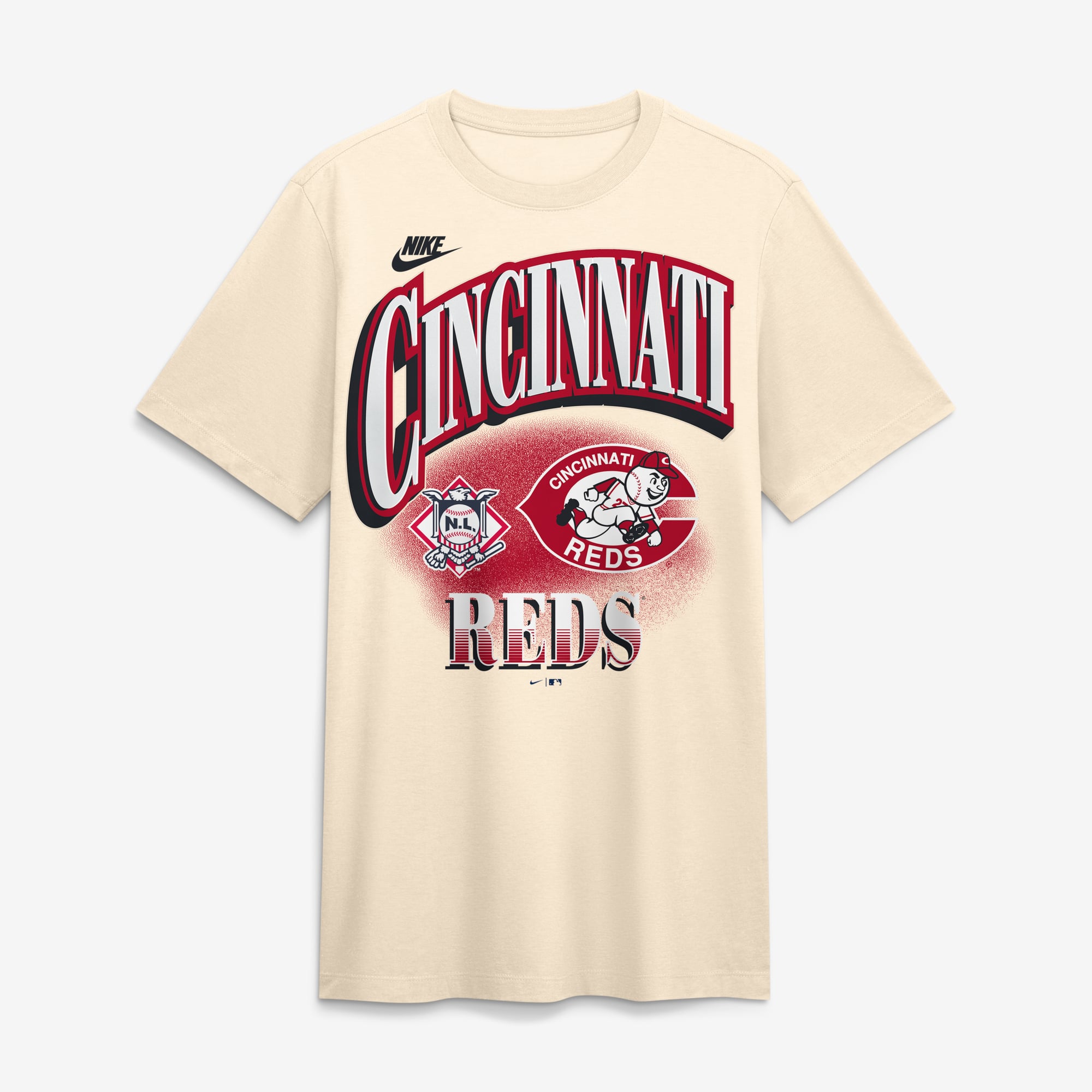 Men's Nike Natural Cincinnati Reds Vintage Tri-Blend T-Shirt
