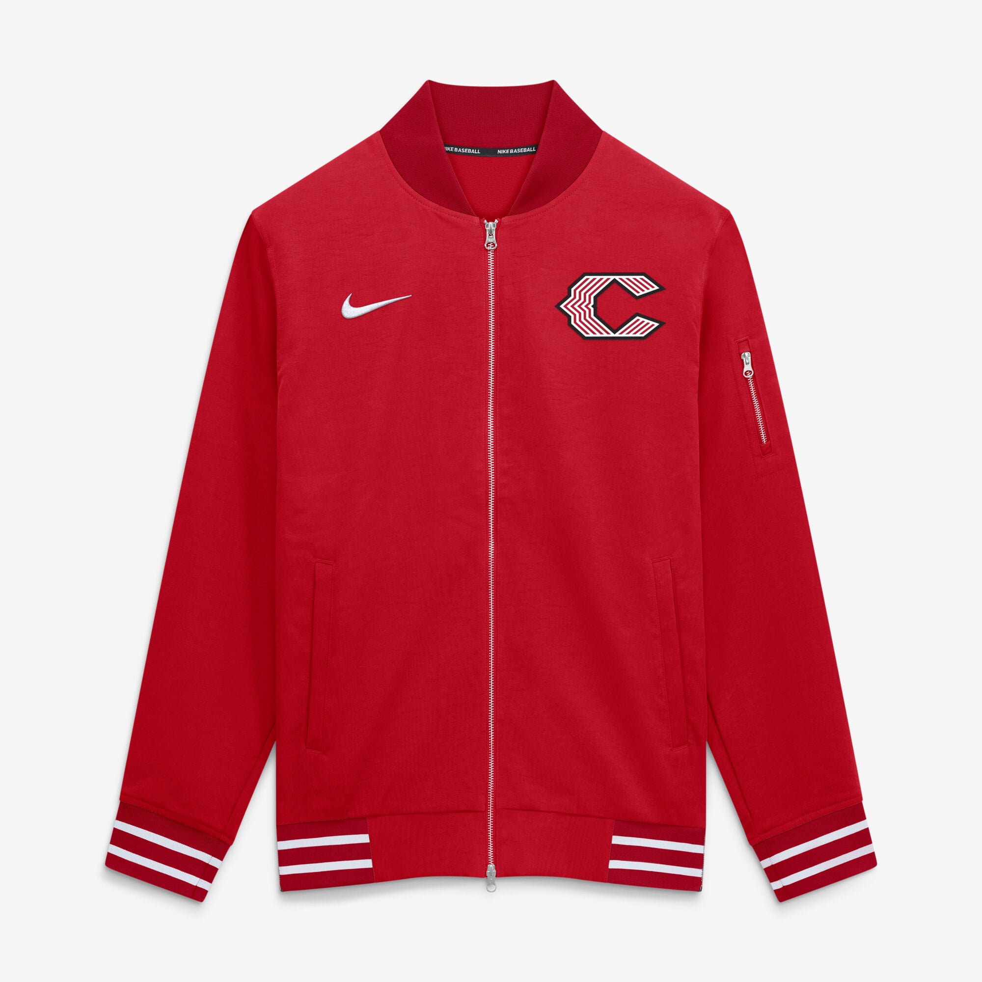 Veste bomber zippée décontractée Nike Cincinnati Reds 2026 City Connect Authentic Collection pour homme