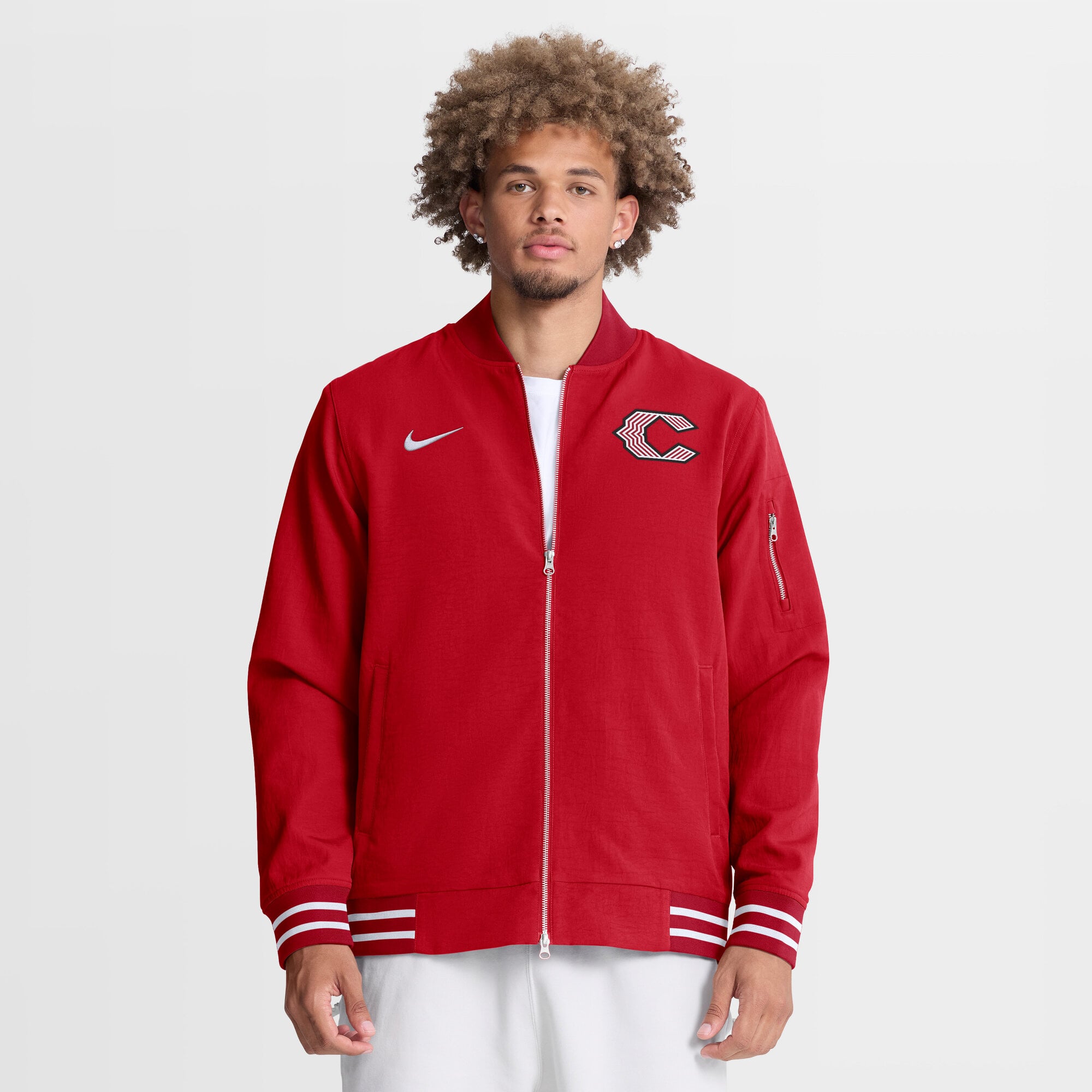 Veste bomber zippée décontractée Nike Cincinnati Reds 2026 City Connect Authentic Collection pour homme