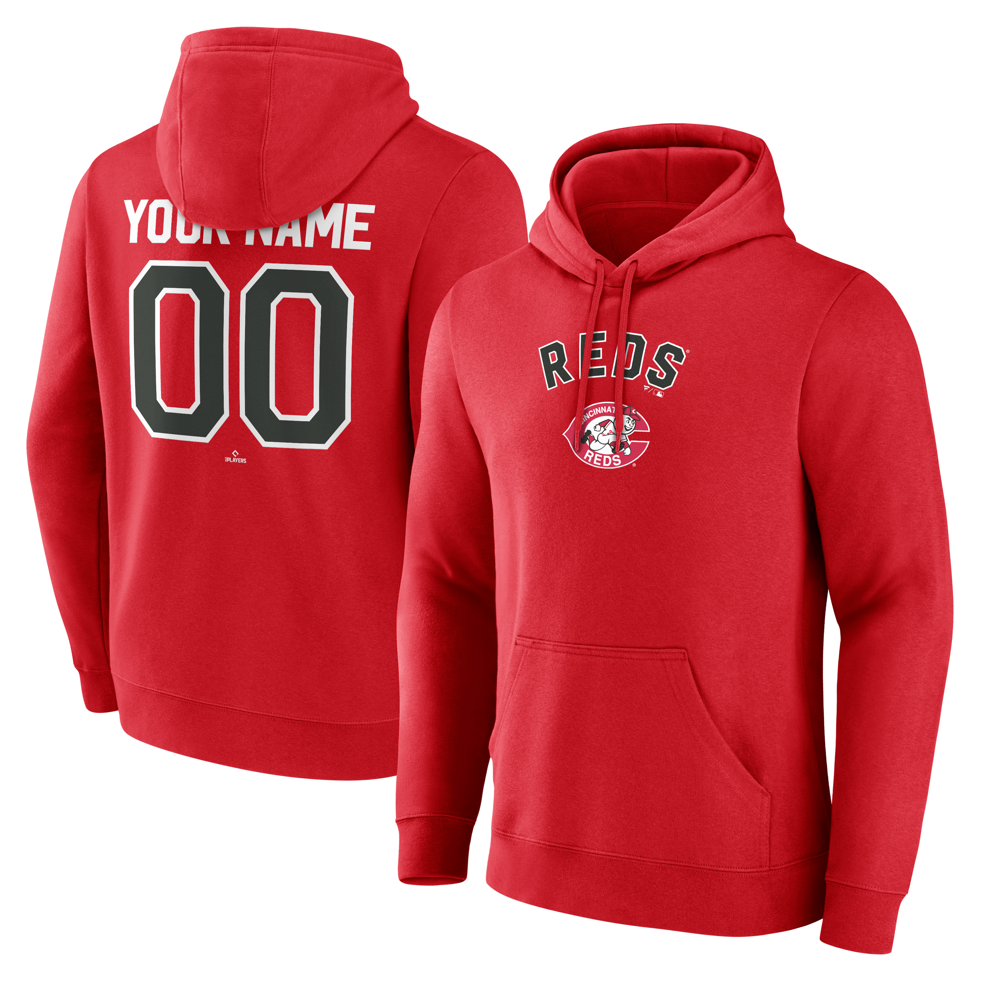 Men's Red Cincinnati Reds Cooperstown Collection Winning Streak Personalized Name & Number Hoodie