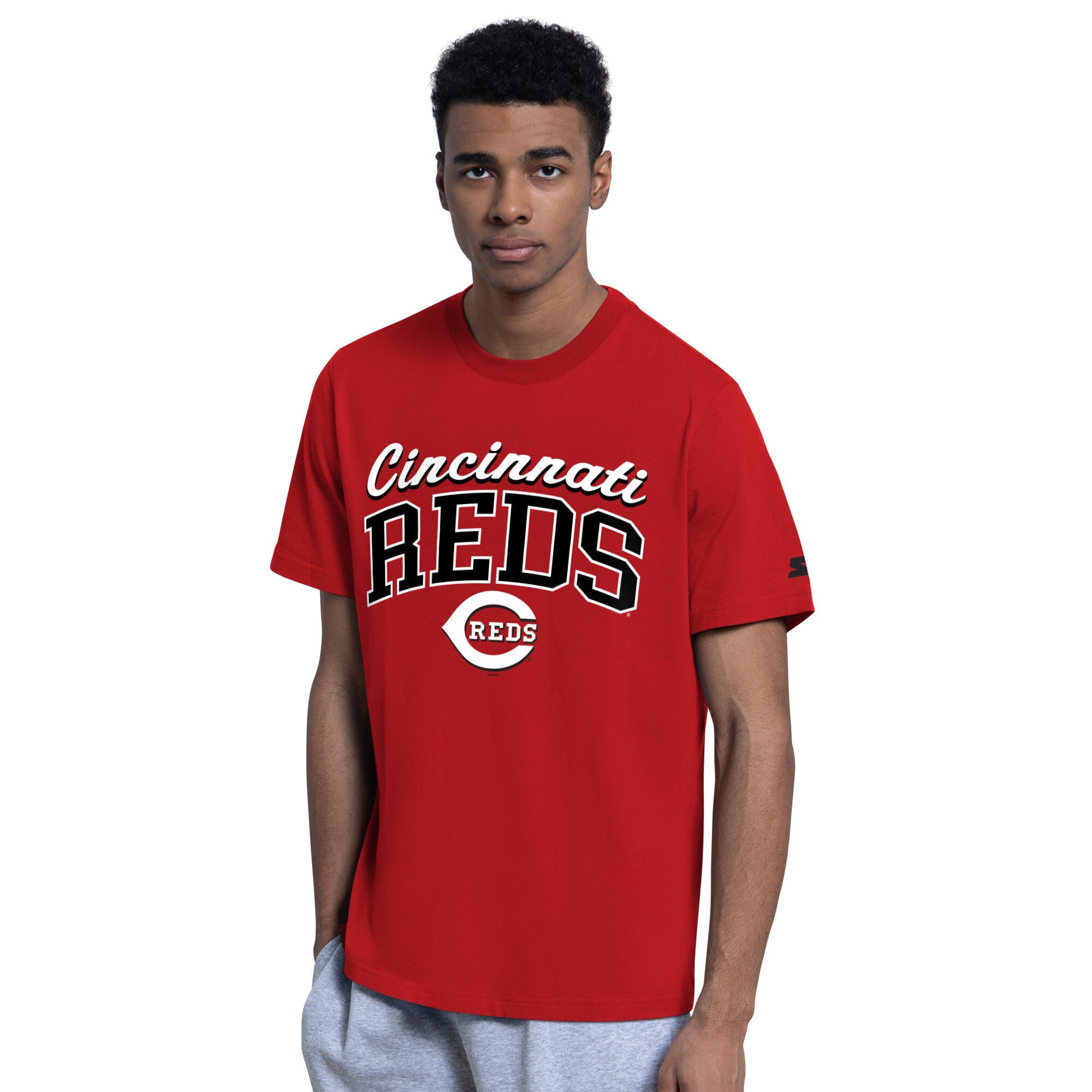 Ensemble sweat à capuche et t-shirt Starter Red pour homme avec logo des Reds de Cincinnati