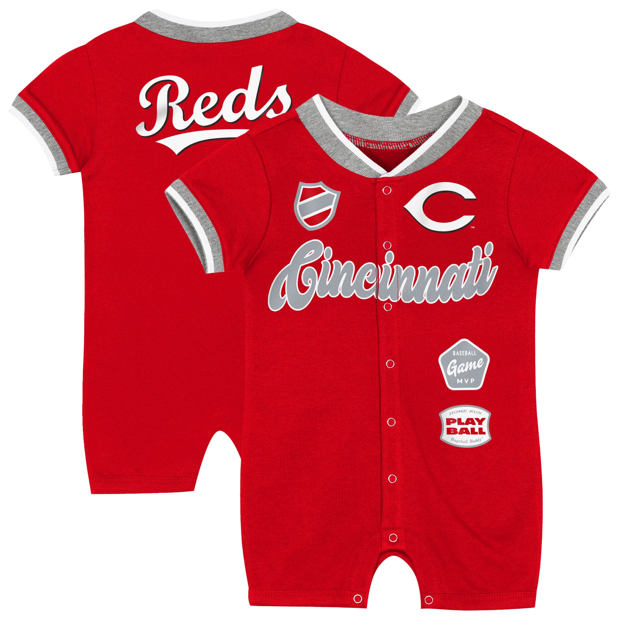 Grenouillère à pinces pour nouveau-né Outerstuff rouge Cincinnati Reds