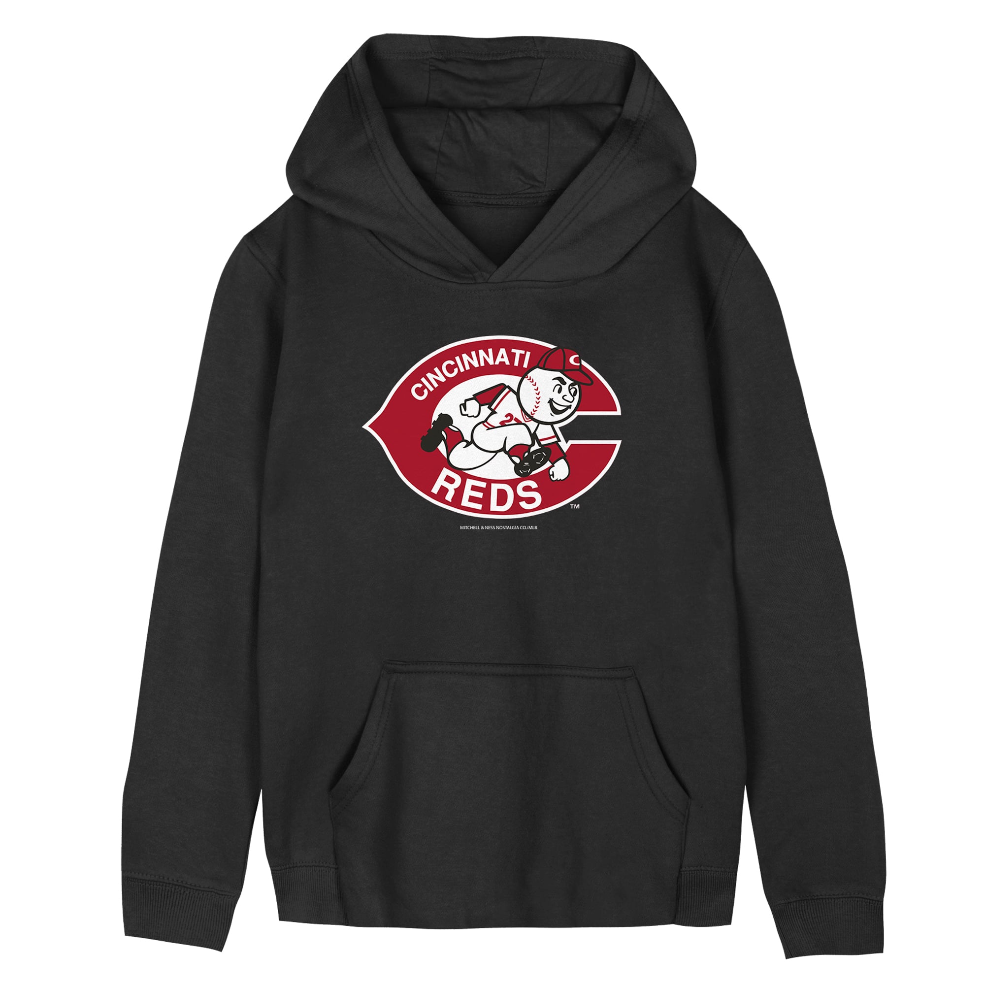 Preschool Mitchell & Ness  Black Cincinnati Reds Retro Logo Hoodie