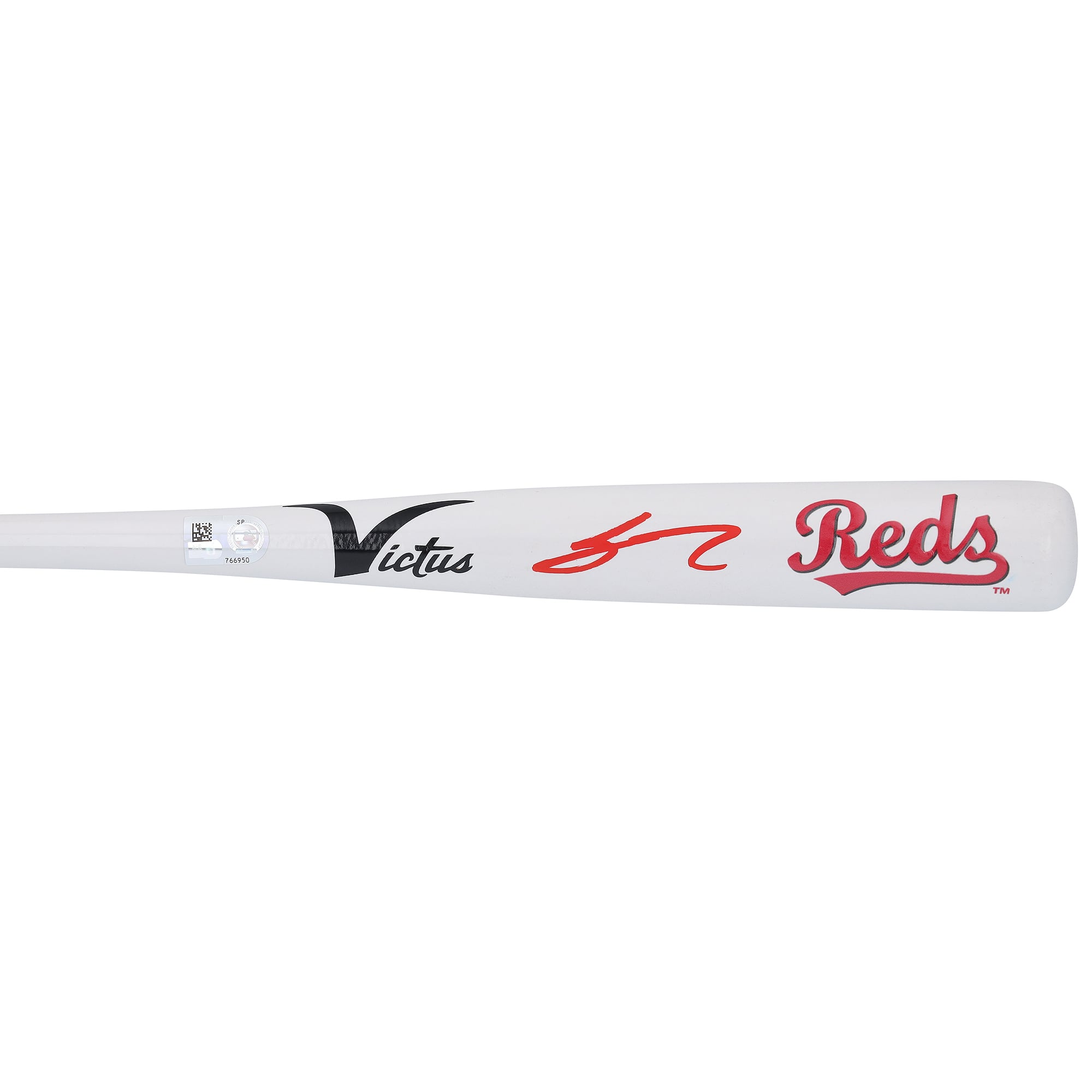 Bâton miniature Victus autographié par Sal Stewart, des Reds de Cincinnati, avec identification de l'équipe.