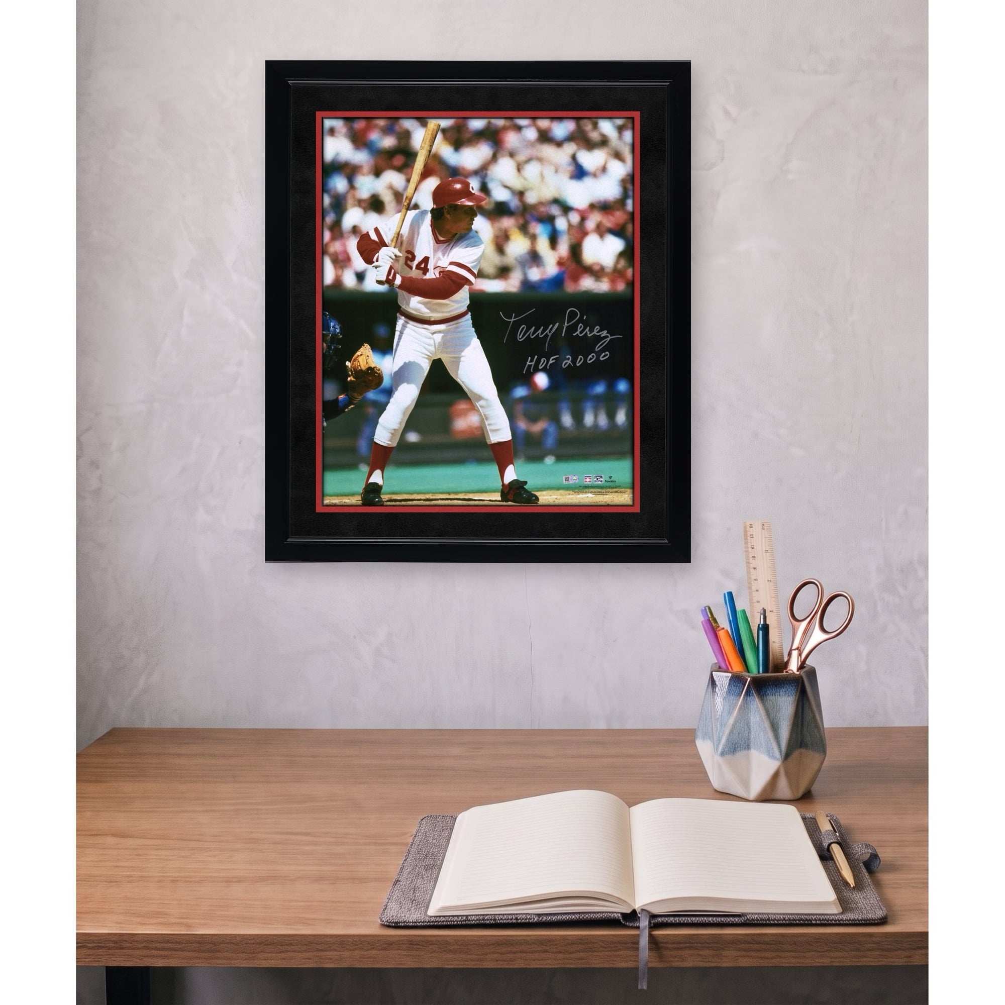 Tony Perez Cincinnati Reds Autographed 16" x 20" Hitting Photograph with "HOF 2000" Inscription
