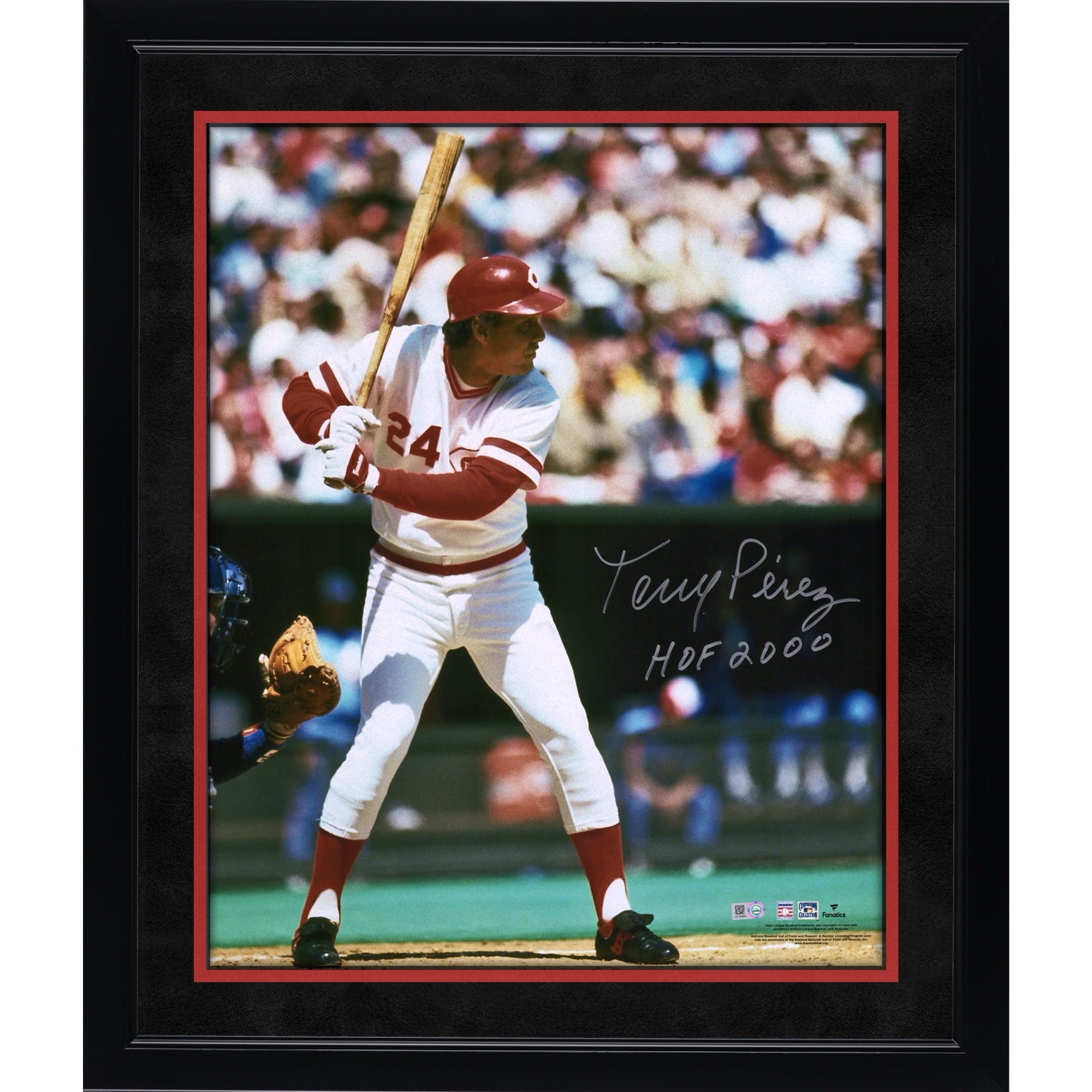 Tony Perez Cincinnati Reds Autographed 16" x 20" Hitting Photograph with "HOF 2000" Inscription