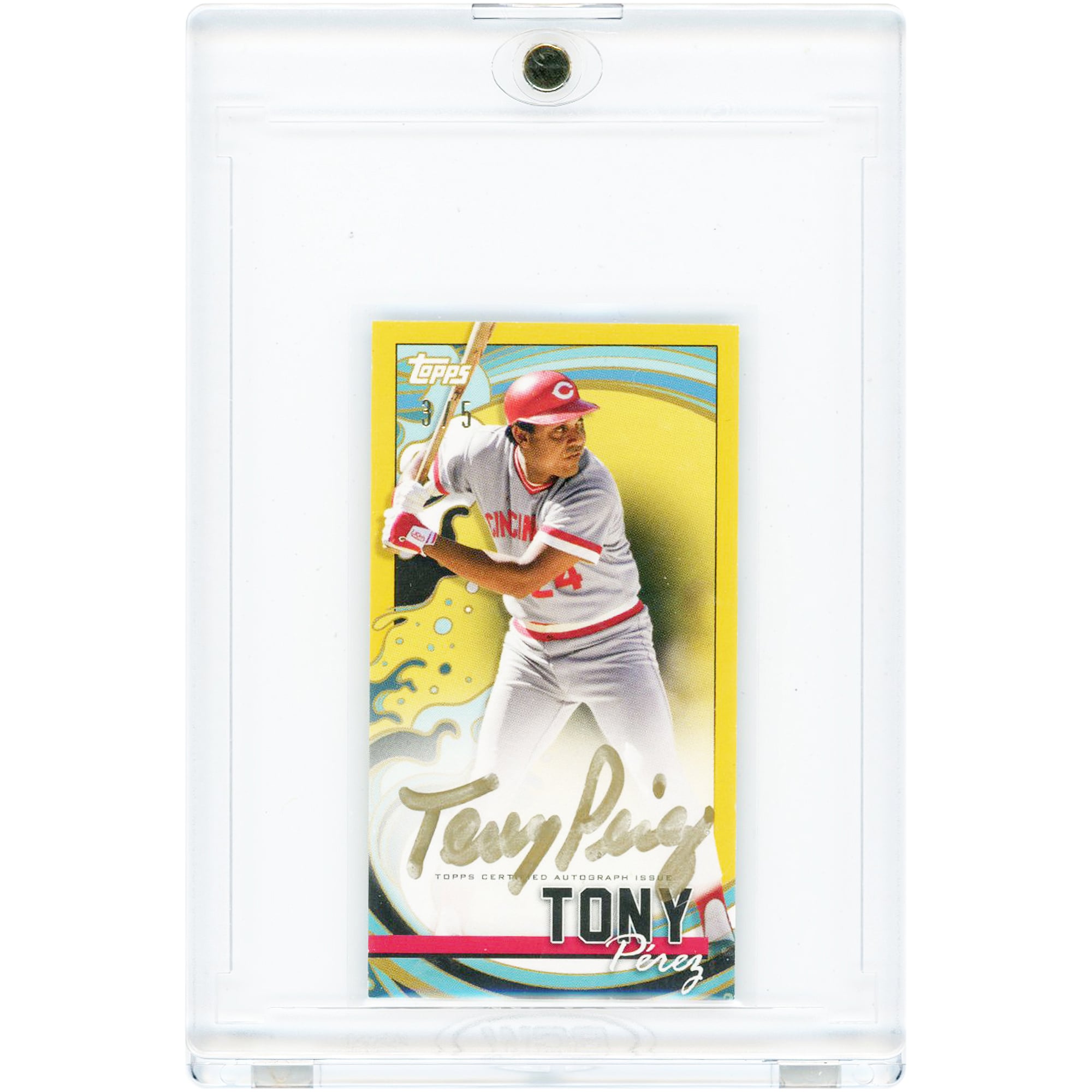 Carte autographiée de Tony Perez (Reds de Cincinnati) 2022 Topps Rip Dare To Tear Gold Ink #TRA-TP #3/5