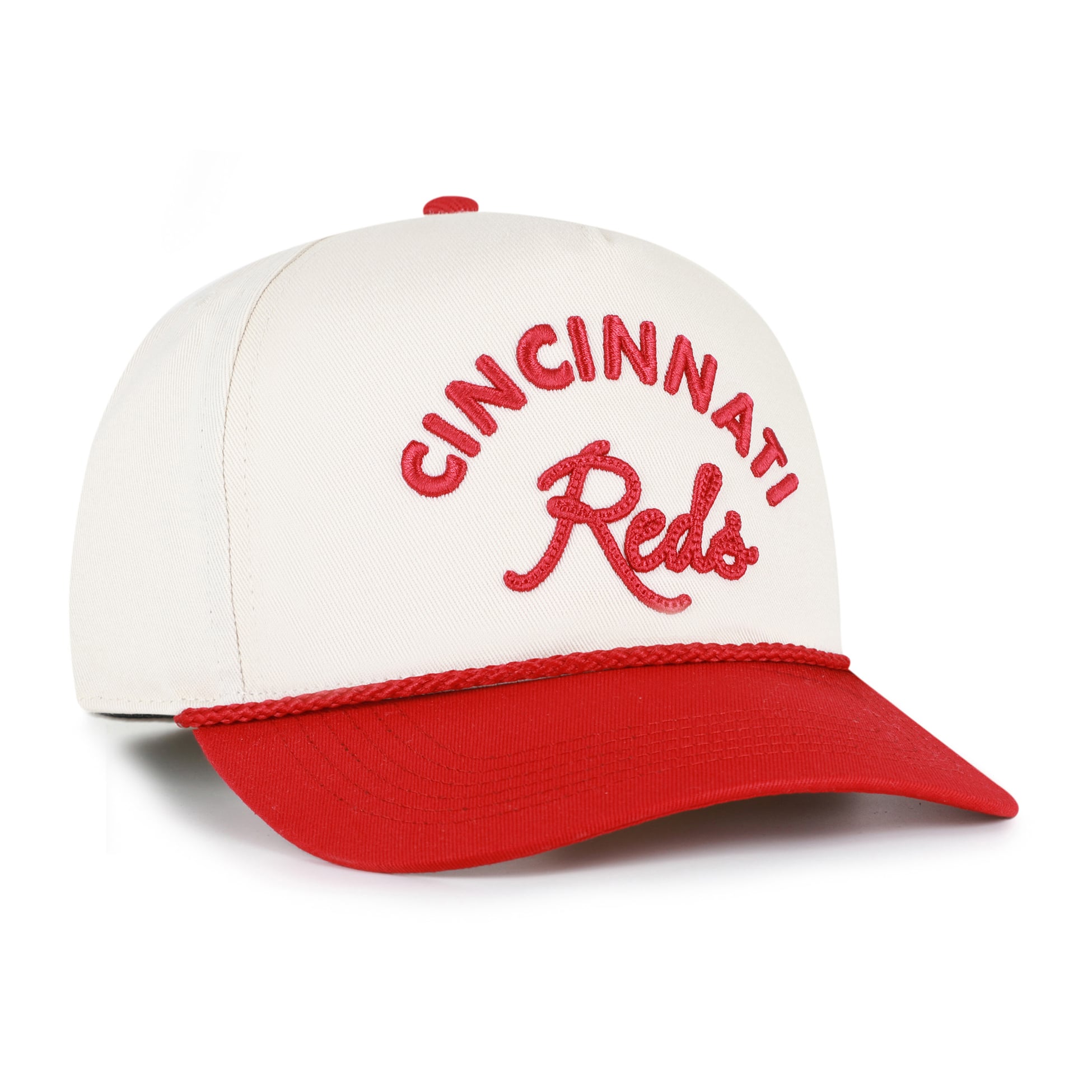 Unisex '47 Natural/Red Cincinnati Reds Rope Script Hitch Adjustable Hat