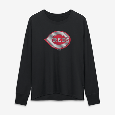 Cincinnati Reds Women's Forged Mascot Long Sleeve T-Shirt - Black
