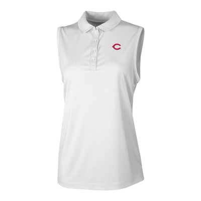 Cincinnati Reds Columbia Women's  Ace Flair Sleeveless Tank Polo - White
