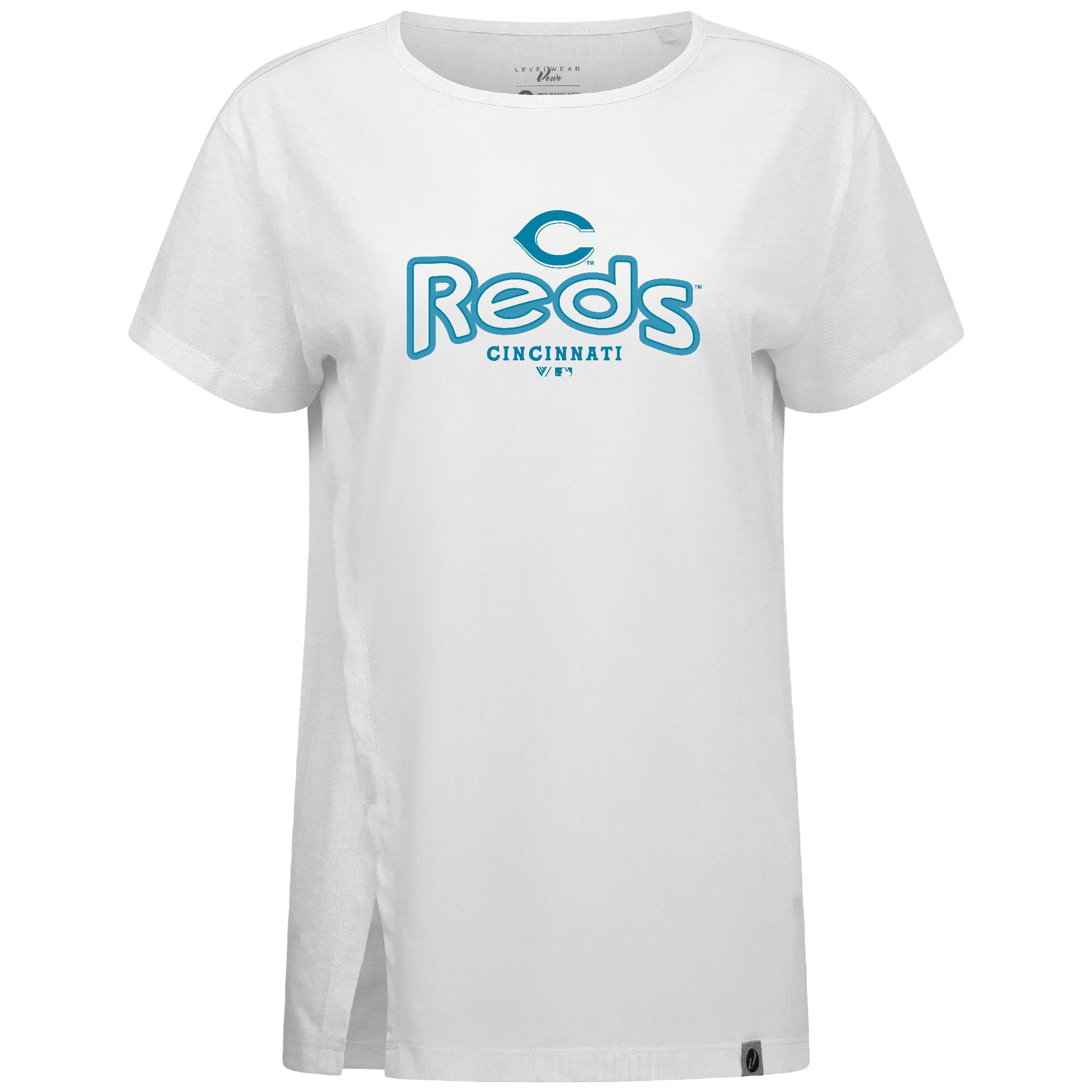 Women's Levelwear White Cincinnati Reds Blue Haven Influx Cornerstone T-Shirt