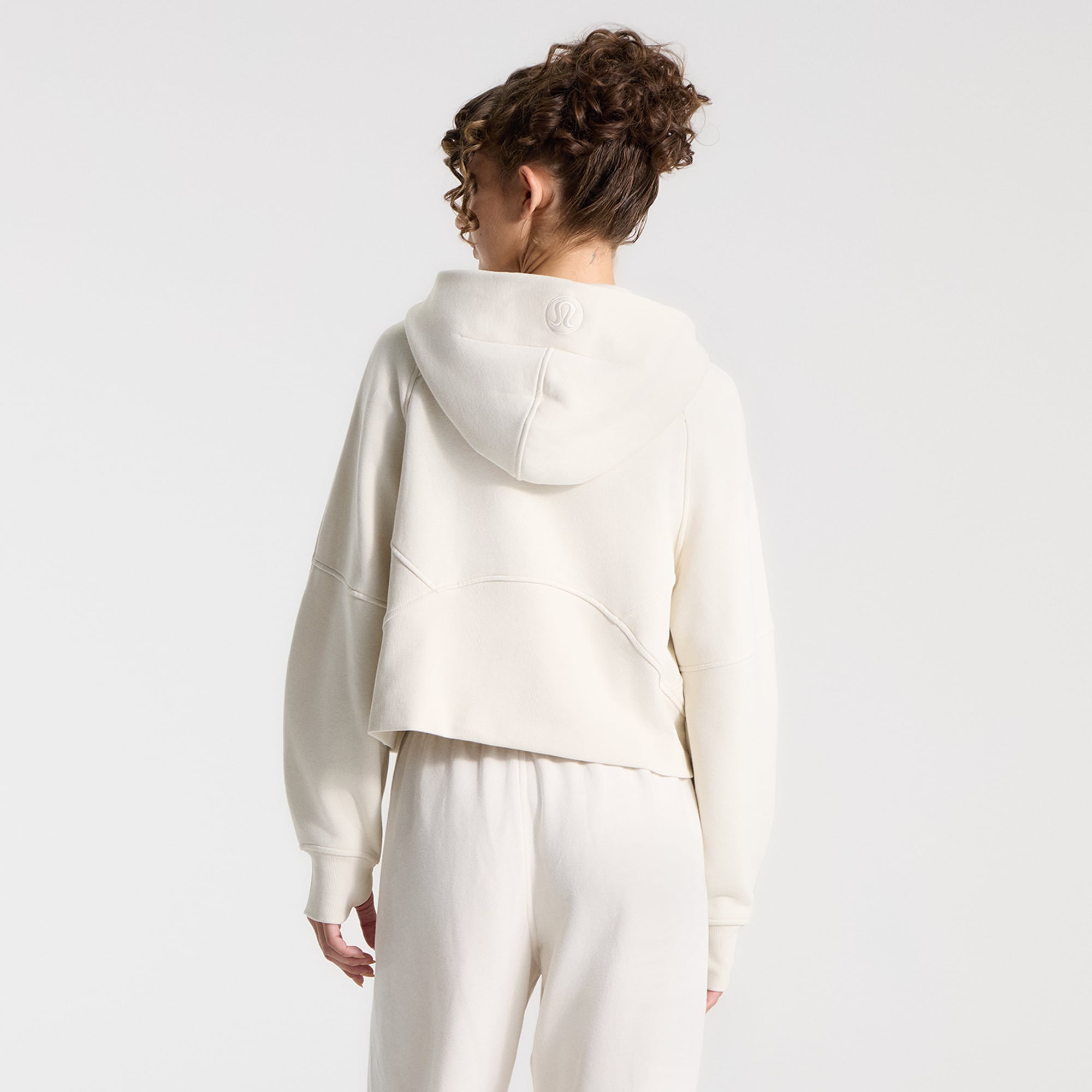 Women's lululemon Light Ivory Cincinnati Reds Scuba Oversized Half-Zip Hoodie