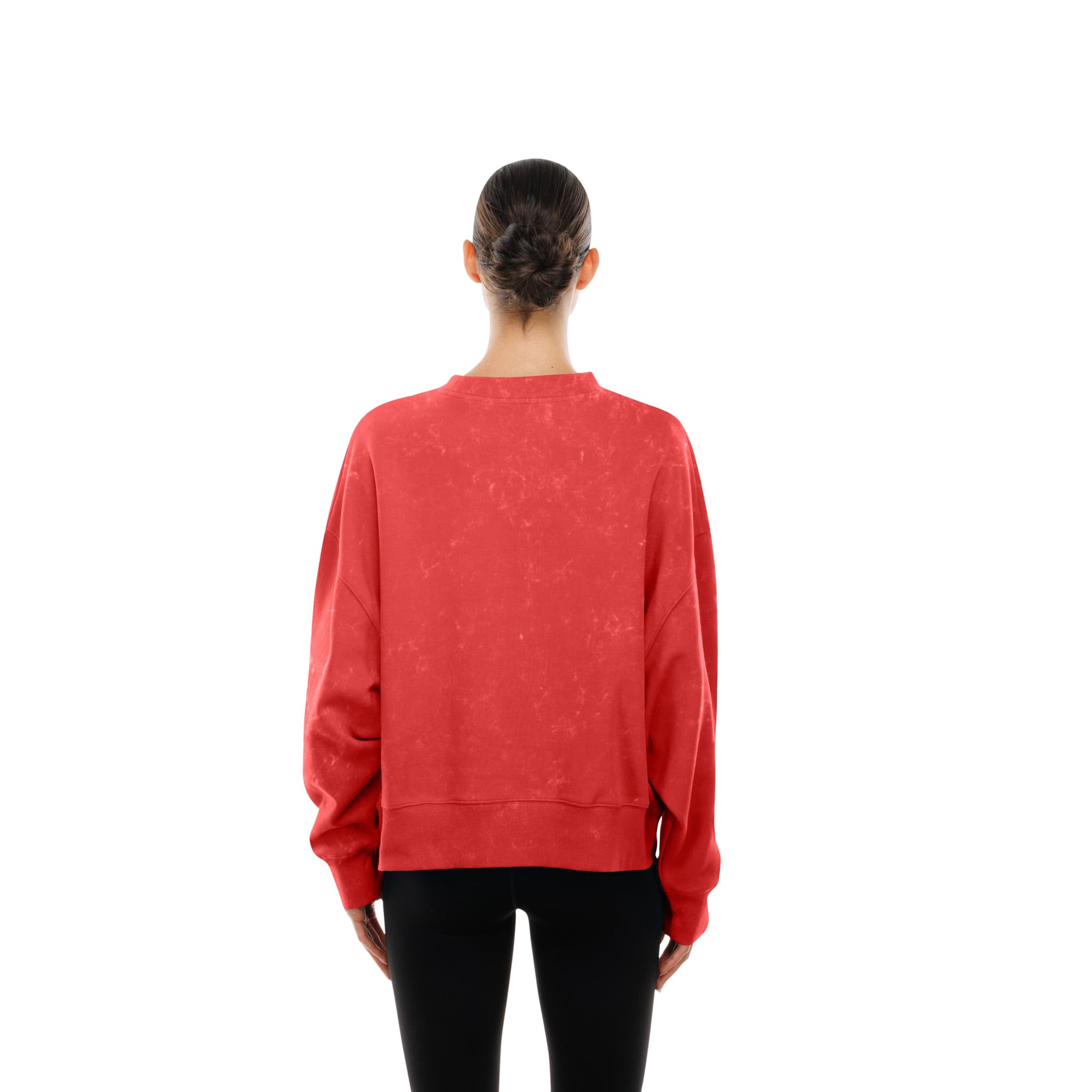 Women's New Era Red Cincinnati Reds Throwback Mineral Wash Boxy Sweatshirt
