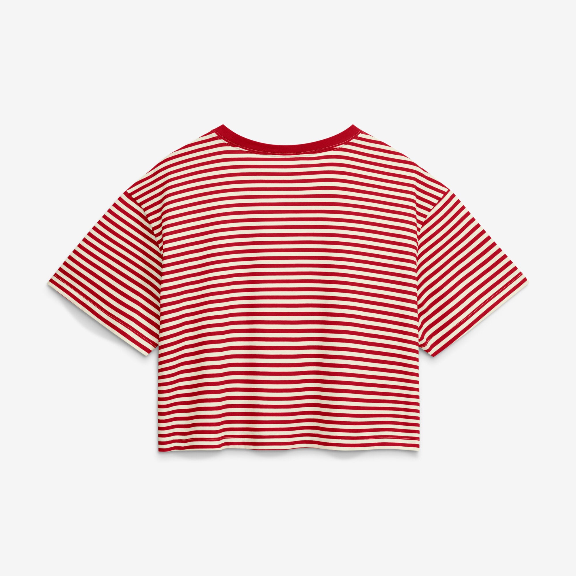 T-shirt court rayé Nike rouge/crème pour femme, collection Cooperstown des Reds de Cincinnati
