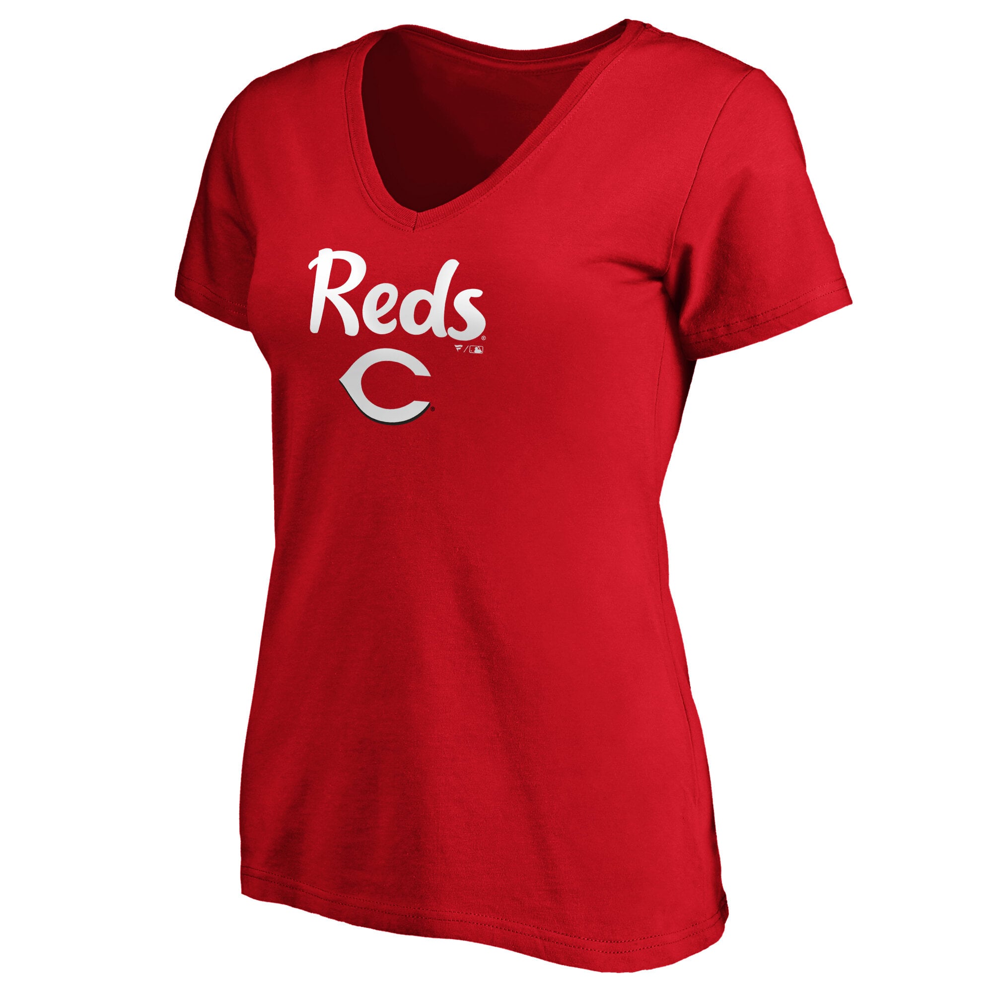 T-shirt rouge à col en V pour femme, numéro 1 des Reds de Cincinnati, maman