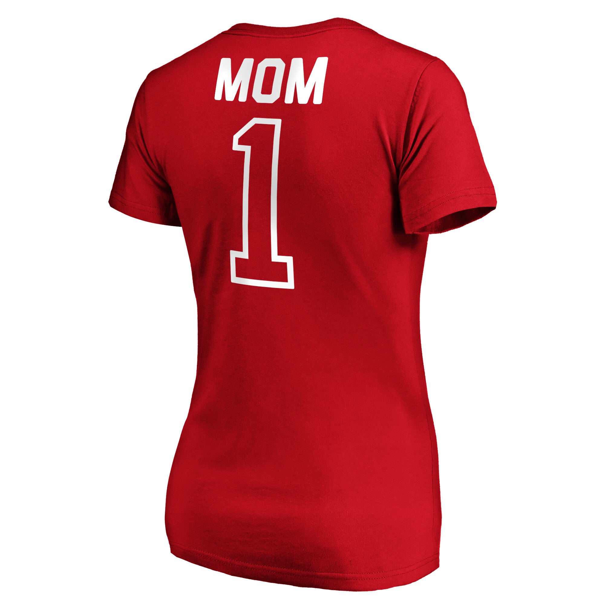 T-shirt rouge à col en V pour femme, numéro 1 des Reds de Cincinnati, maman