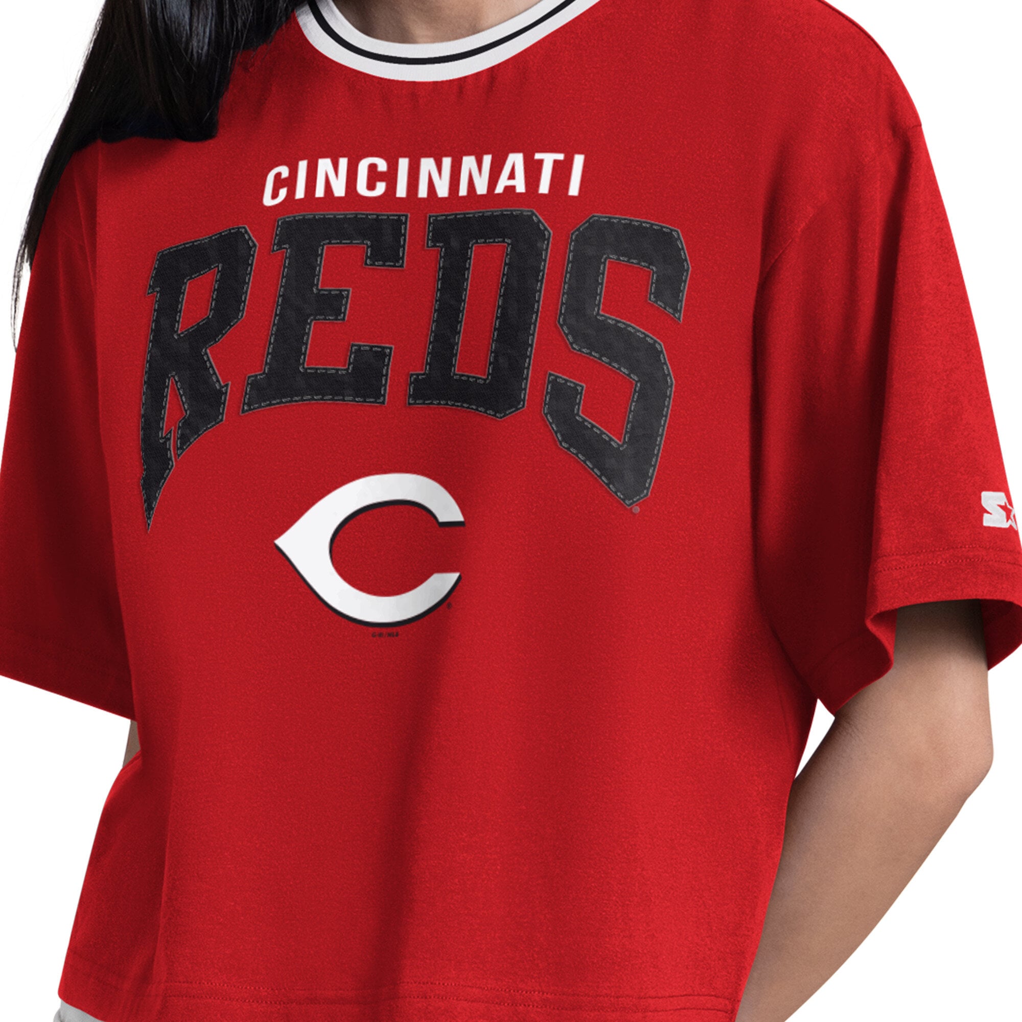 T-shirt court Starter rouge Cincinnati Reds Ace pour femmes