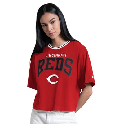  Cincinnati Reds Starter Women's Ace Cropped T-Shirt - Red