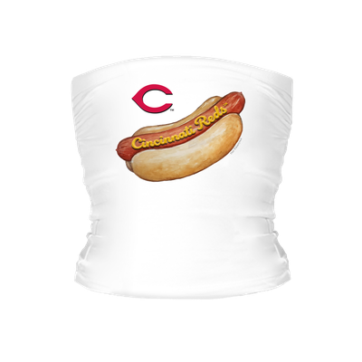 Cincinnati Reds Tiny Turnip Women's Hot Dog Tube Top - White