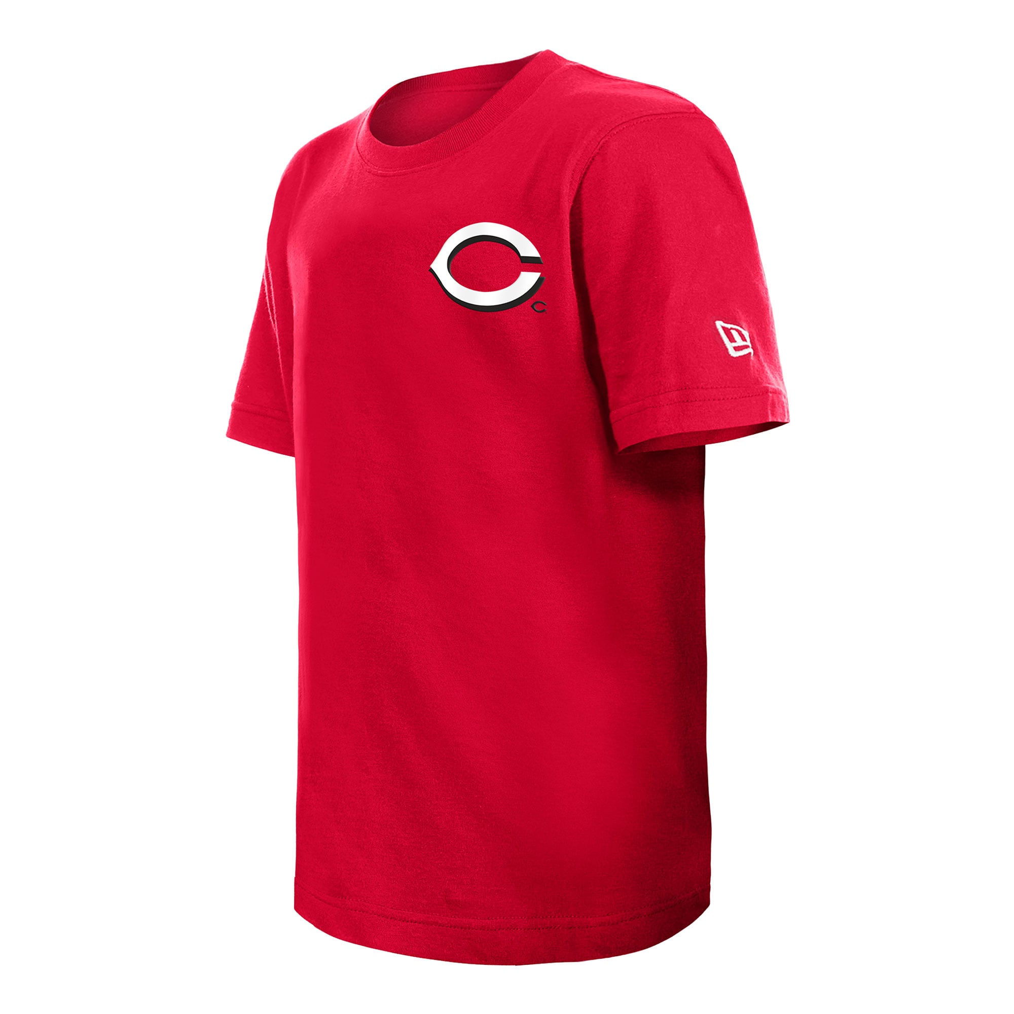 T-shirt New Era rouge pour jeunes avec logo des Reds de Cincinnati (dessin animé)