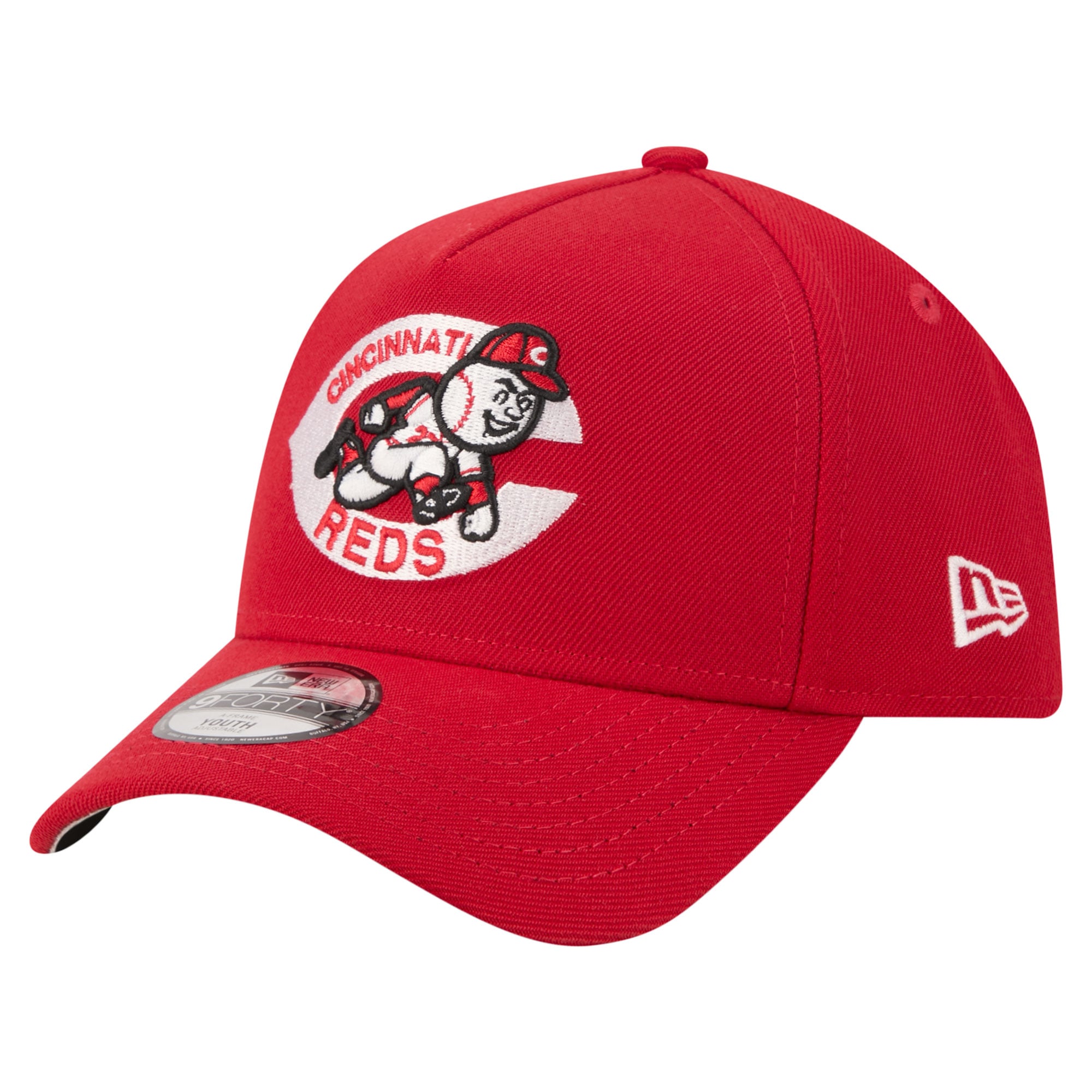 Casquette ajustable New Era rouge Cincinnati Reds Cooperstown Logo 9FORTY pour jeunes