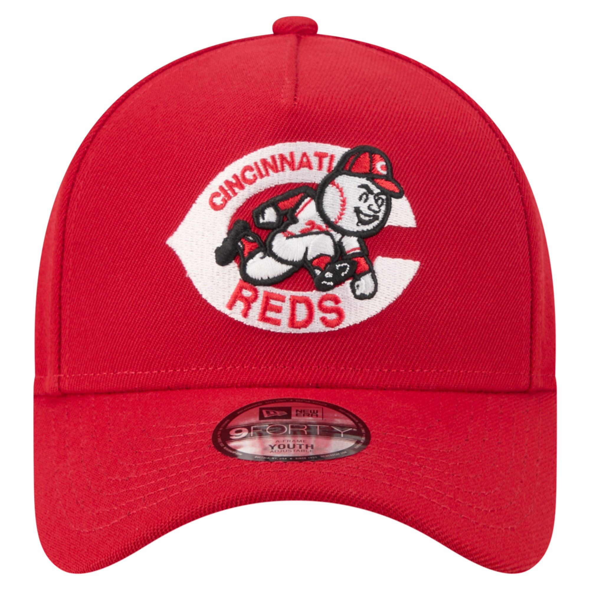 Casquette ajustable New Era rouge Cincinnati Reds Cooperstown Logo 9FORTY pour jeunes