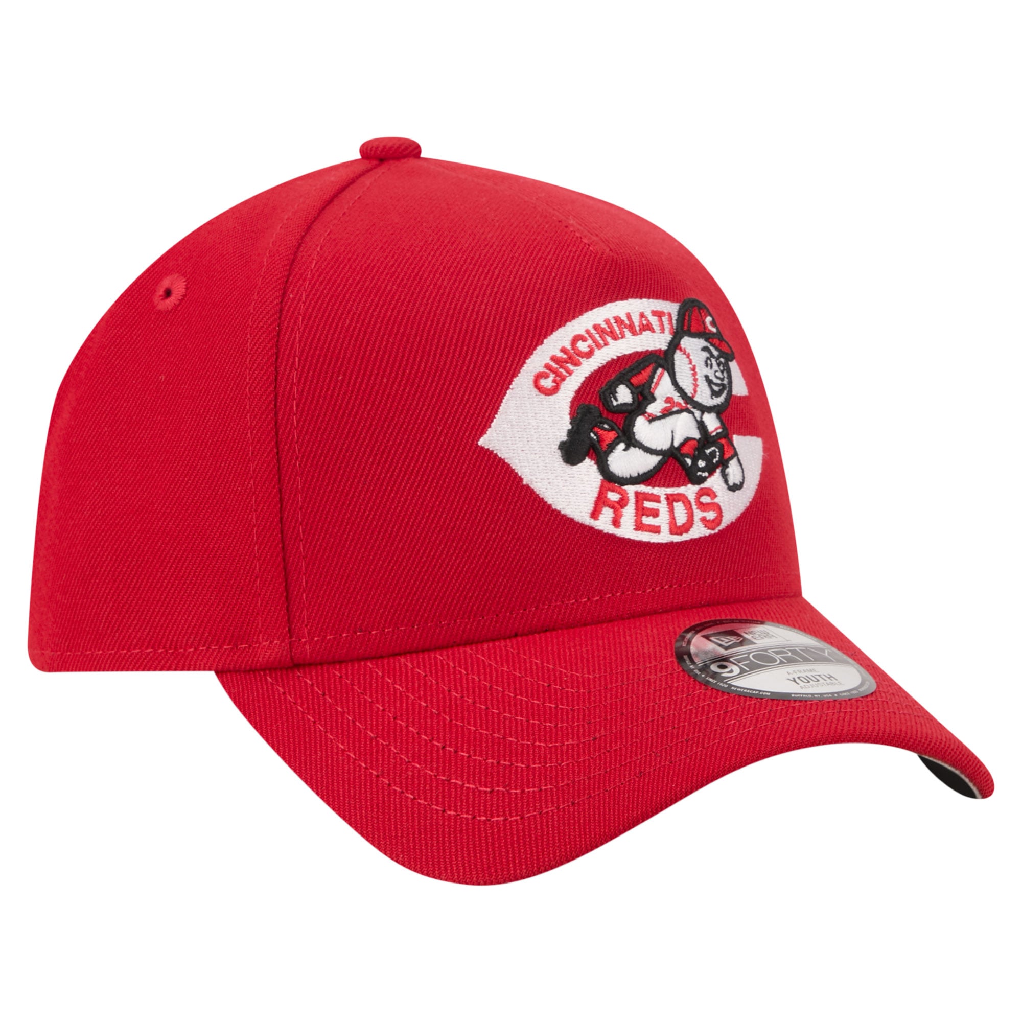 Casquette ajustable New Era rouge Cincinnati Reds Cooperstown Logo 9FORTY pour jeunes
