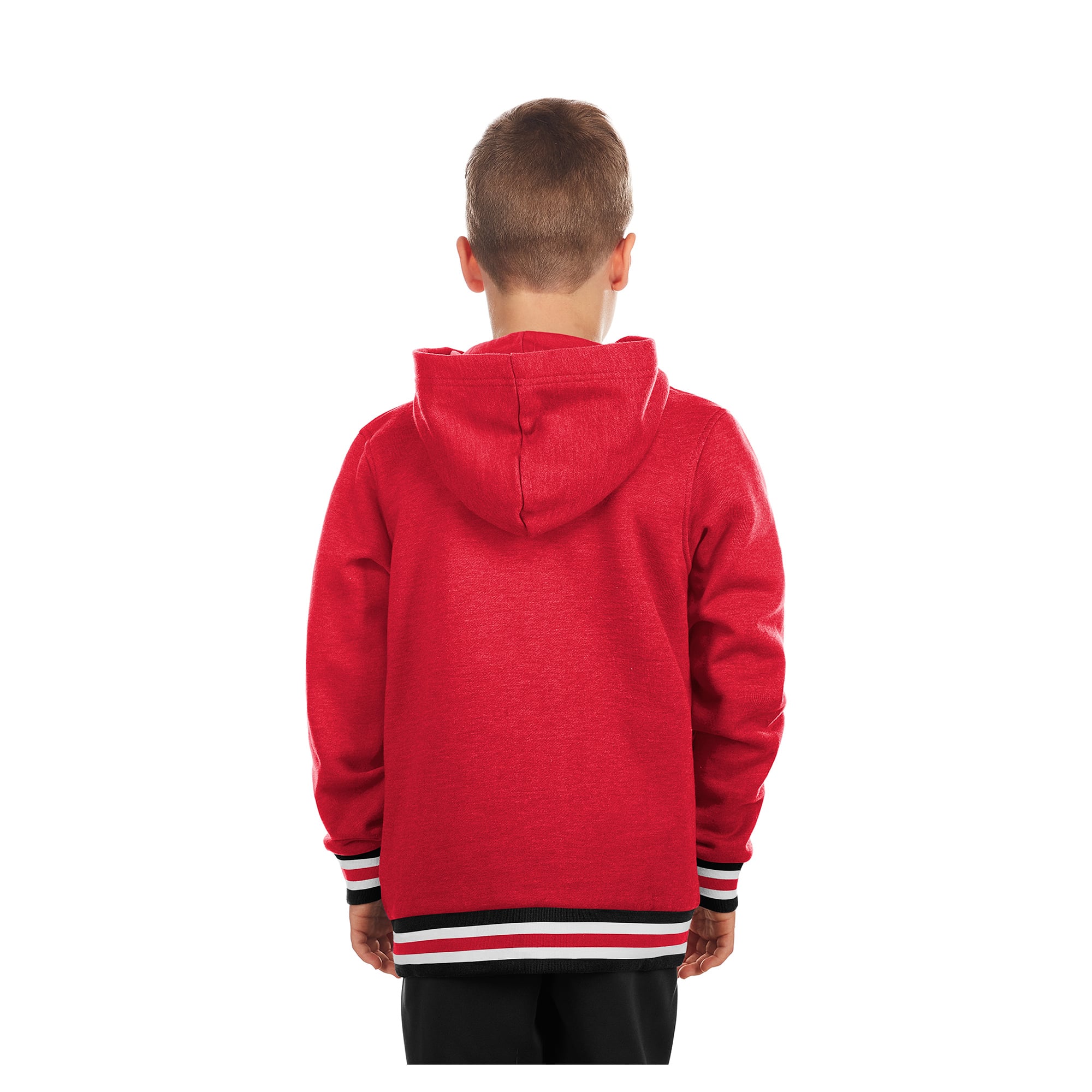 Youth New Era Red Cincinnati Reds Knit Trim Pullover Hoodie