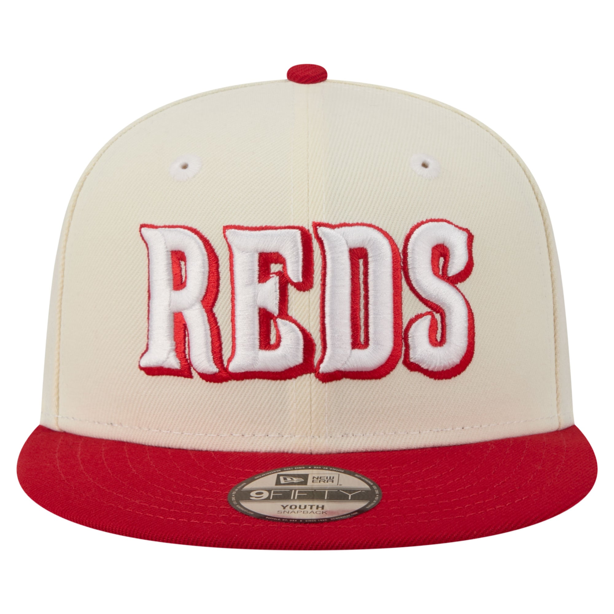 Youth New Era White Cincinnati Reds Two-Tone 9FIFTY Snapback Hat