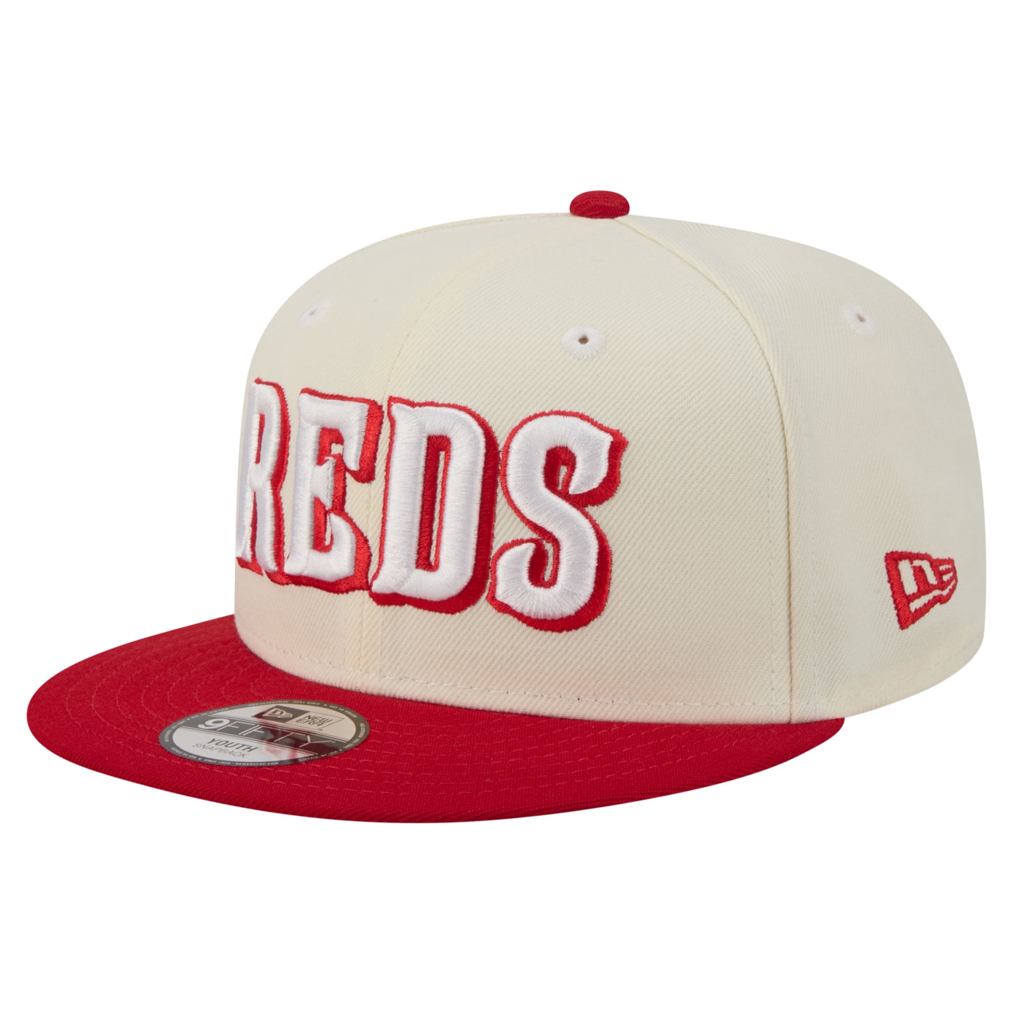 Youth New Era White Cincinnati Reds Two-Tone 9FIFTY Snapback Hat