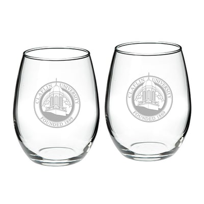 Claflin Panthers 21oz. 2-Piece Stemless Wine Glass Set