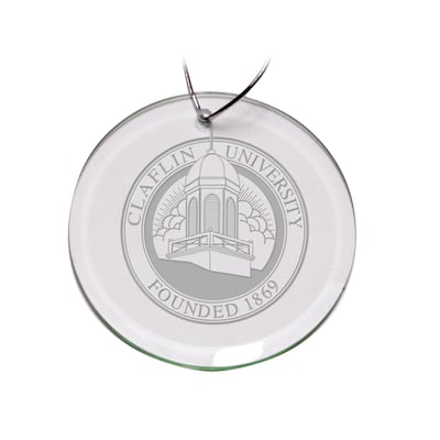 Claflin Panthers Team Logo 3'' Round Glass Ornament