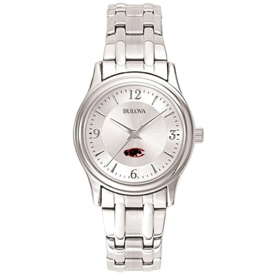 Claflin Panthers Bulova Women's Stainless Steel Quartz Watch - Silver