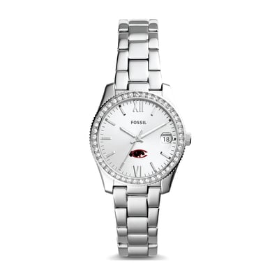 Claflin Panthers Fossil Women's Scarlette Mini Three-Hand Date Watch - Silver