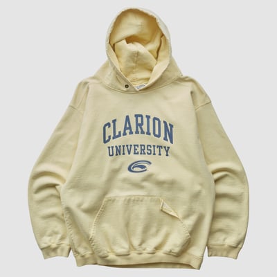 Clarion Golden Eagles Cotton Exchange 2000s Hooded Pullover Sweatshirt - Yellow - S by Fanatics Real Vintage