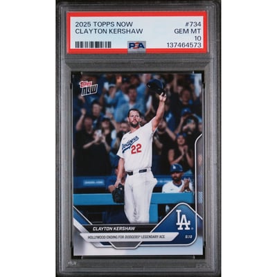 Clayton Kershaw 2025 Topps Now Last Game Baseball Card #734 Graded 
