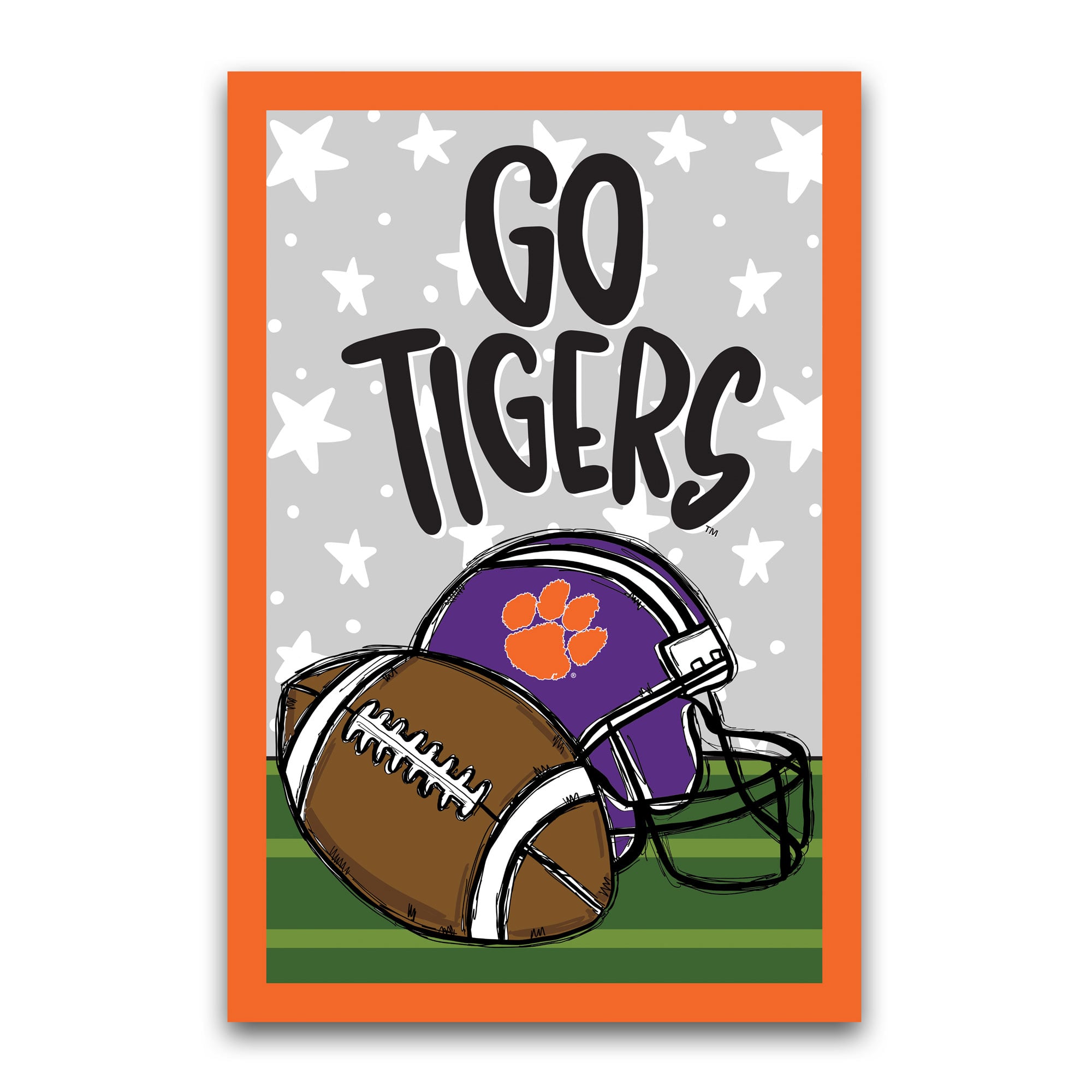 Drapeau de jardin Clemson Tigers (casque et ballon) 30 x 45 cm