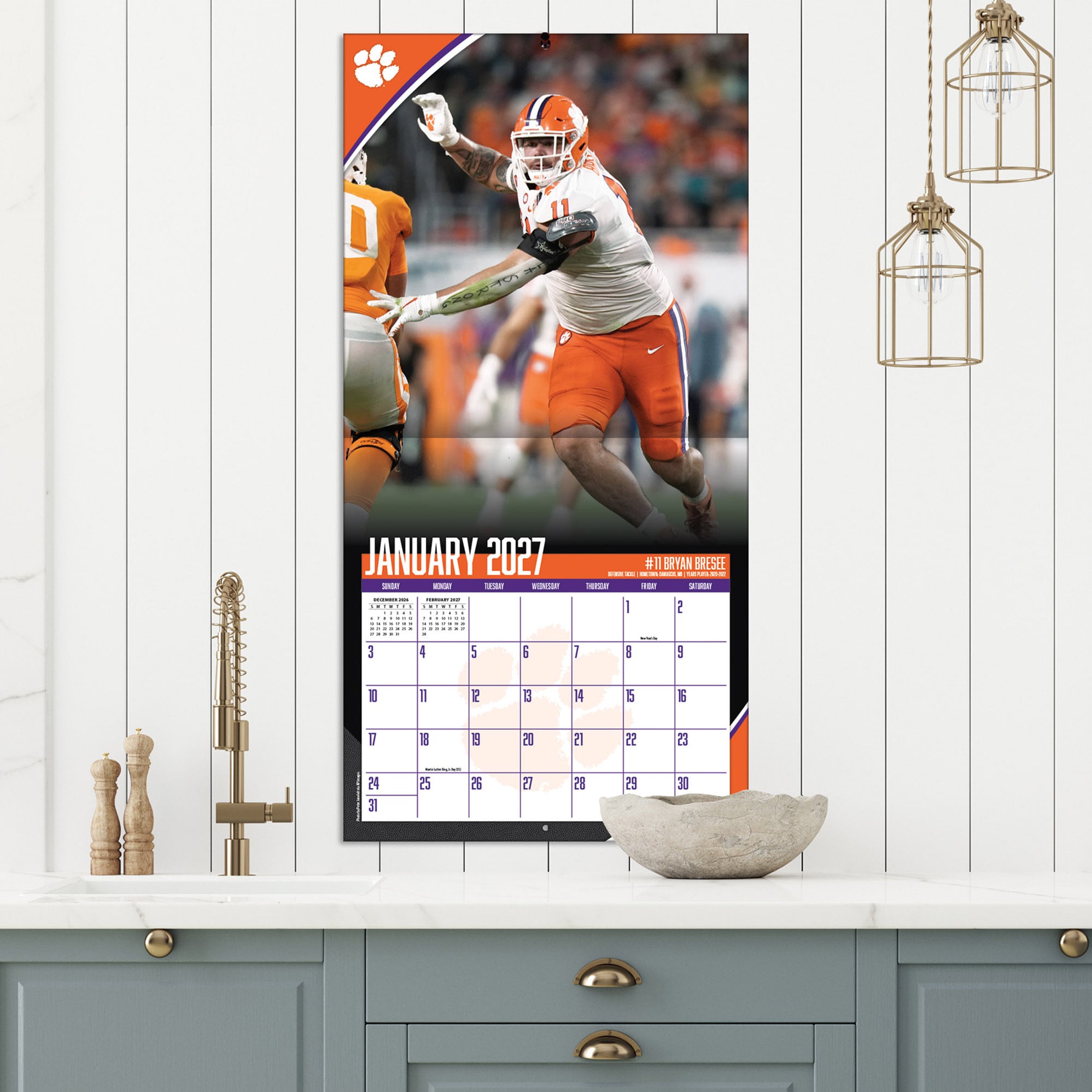 Clemson Tigers 2027 12” x 12” Team Wall Calendar