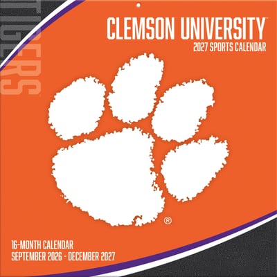 Calendrier mural de l'équipe des Clemson Tigers 2027 (30,5 x 30,5 cm)