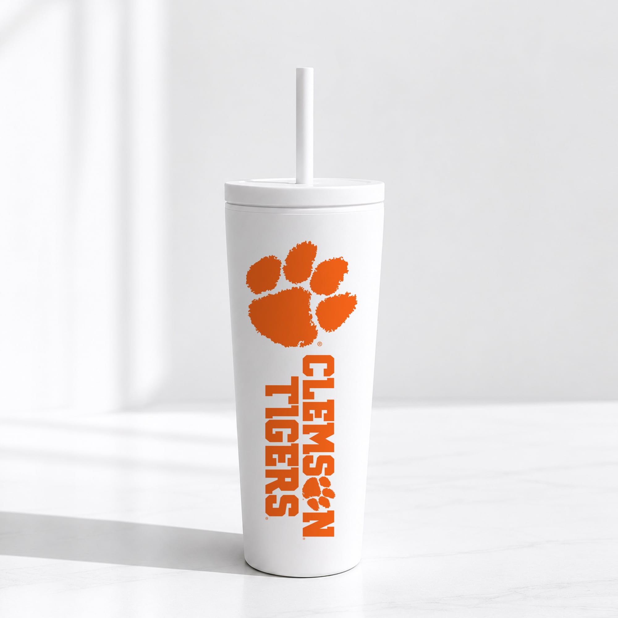 Clemson Tigers 24oz. No Spill Straw Tumbler