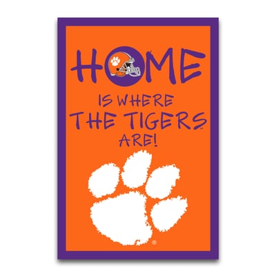Drapeau de jardin Clemson Tigers « Home Is Where » (30 x 45 cm)