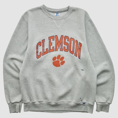Clemson Tigers Russell 2010s Pullover Sweatshirt - Heather Gray - XS by Fanatics Real Vintage