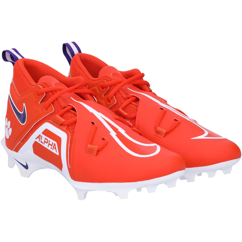 Clemson Tigers Team-Issued Orange Alpha Pro 3 Nike Cleats  display picture 2