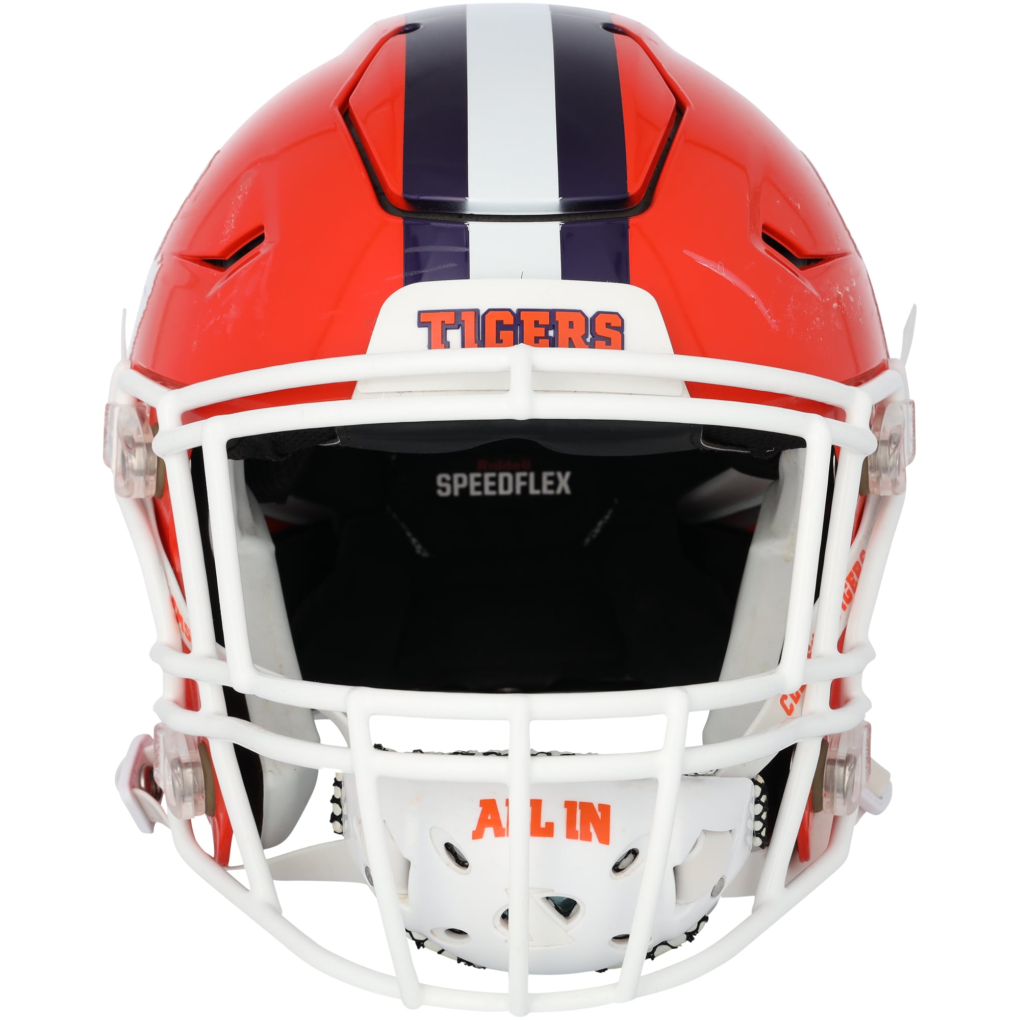 Casque orange des Clemson Tigers, issu du programme de football américain