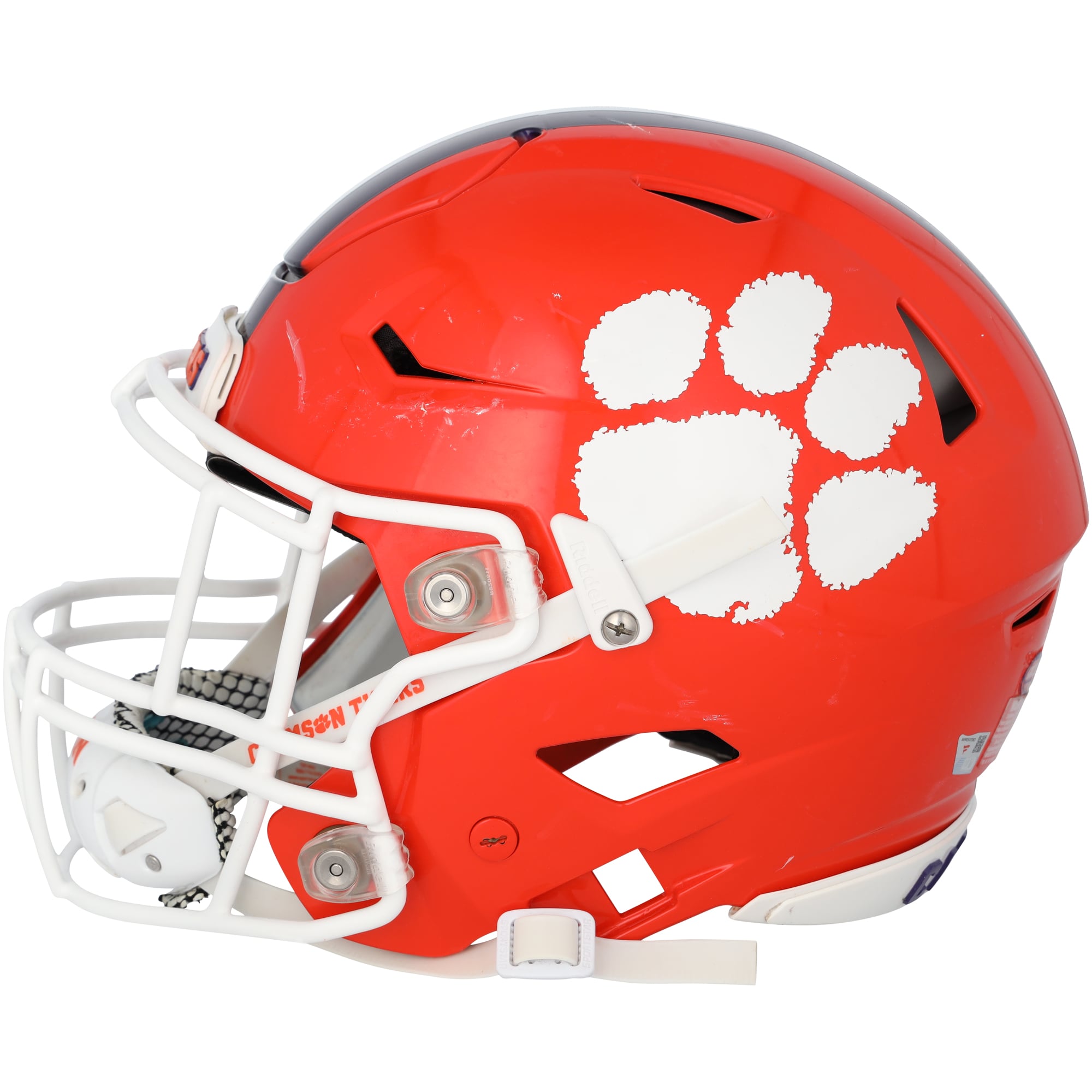 Casque orange des Clemson Tigers, issu du programme de football américain