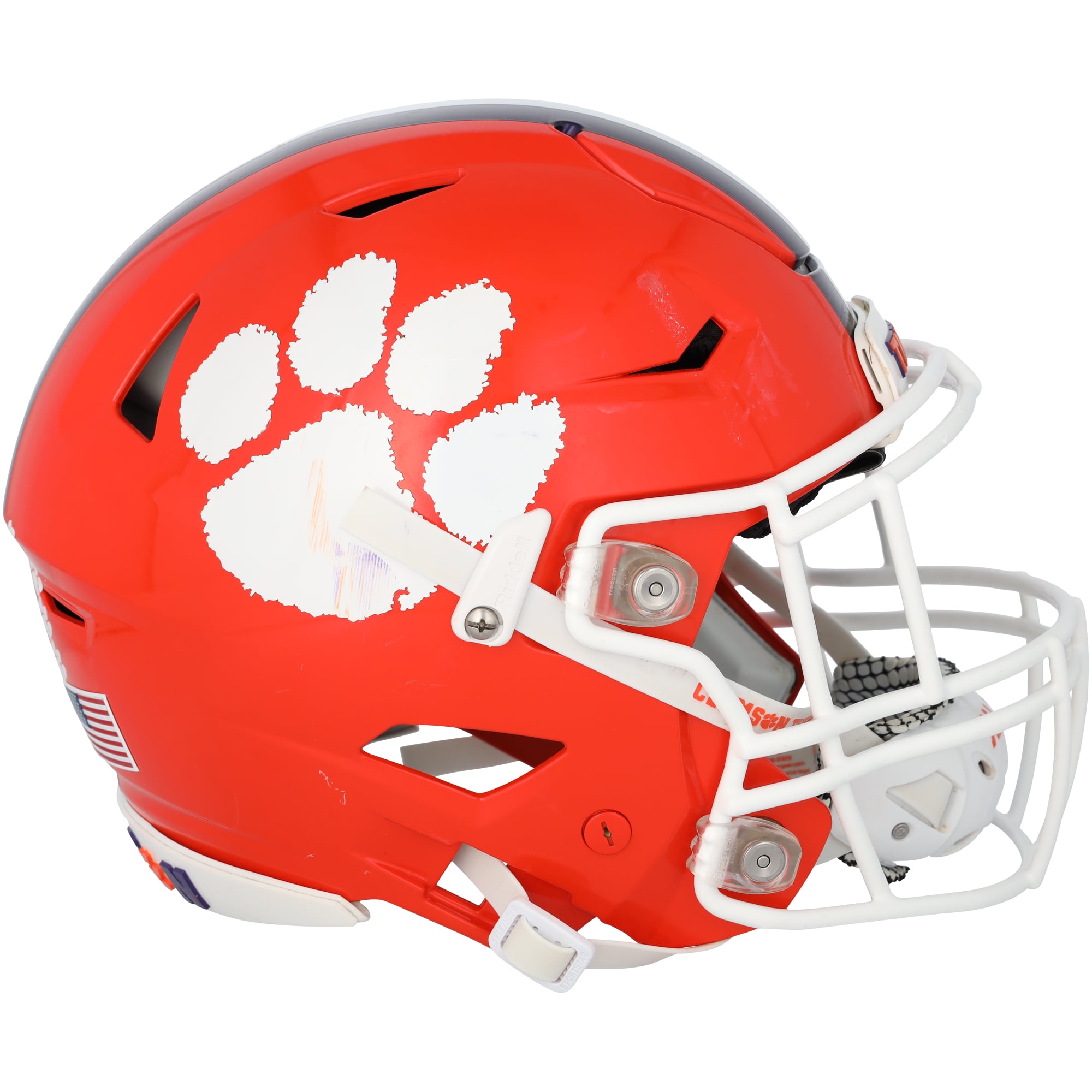 Casque orange des Clemson Tigers, issu du programme de football américain